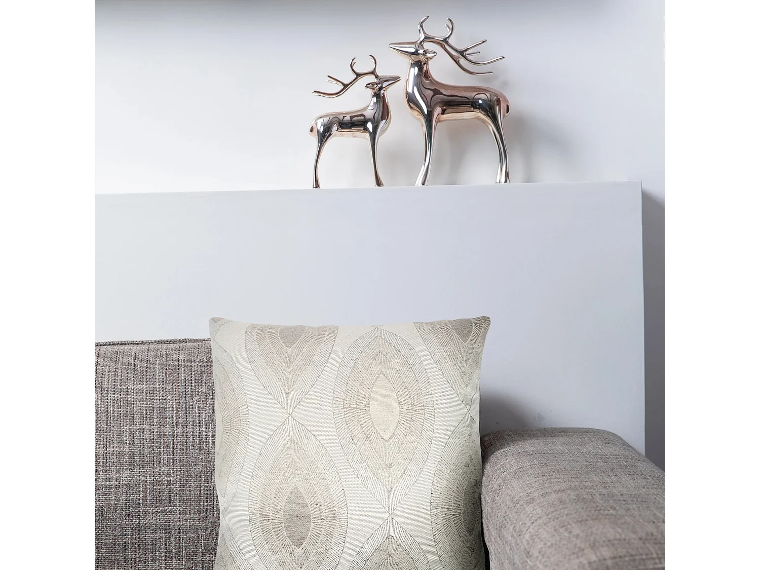 Housse de coussin 80x100 cm MAMA Ecru/Lin