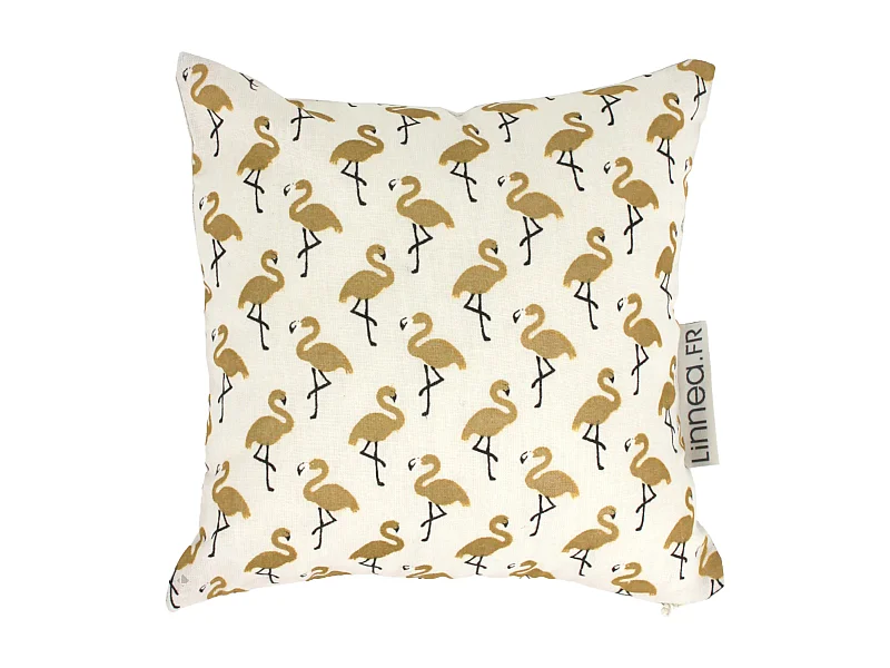Housse de coussin 20x20 cm FLAMINGO Or