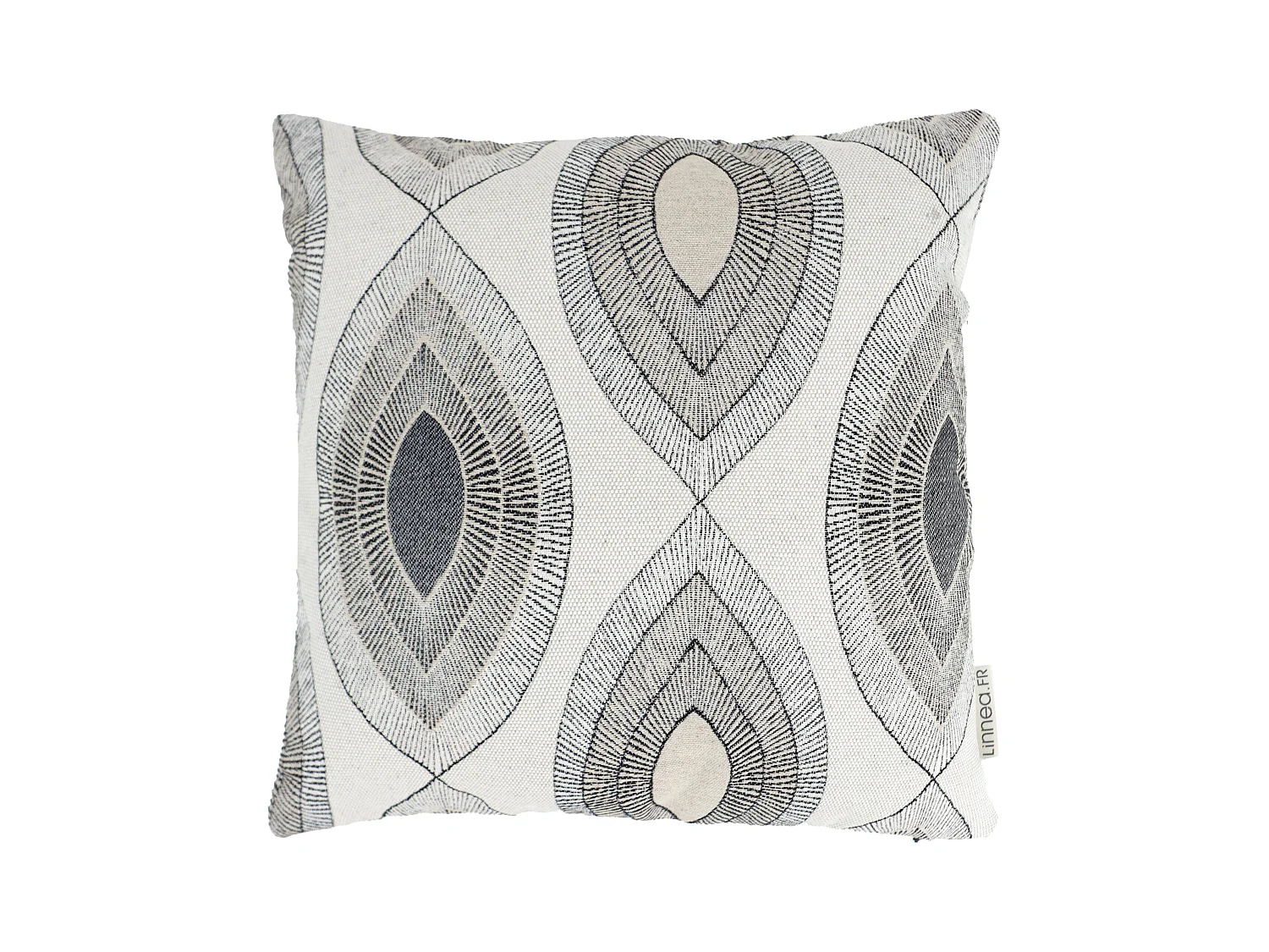Housse de coussin 40x40 cm MAMA Lin/Noir