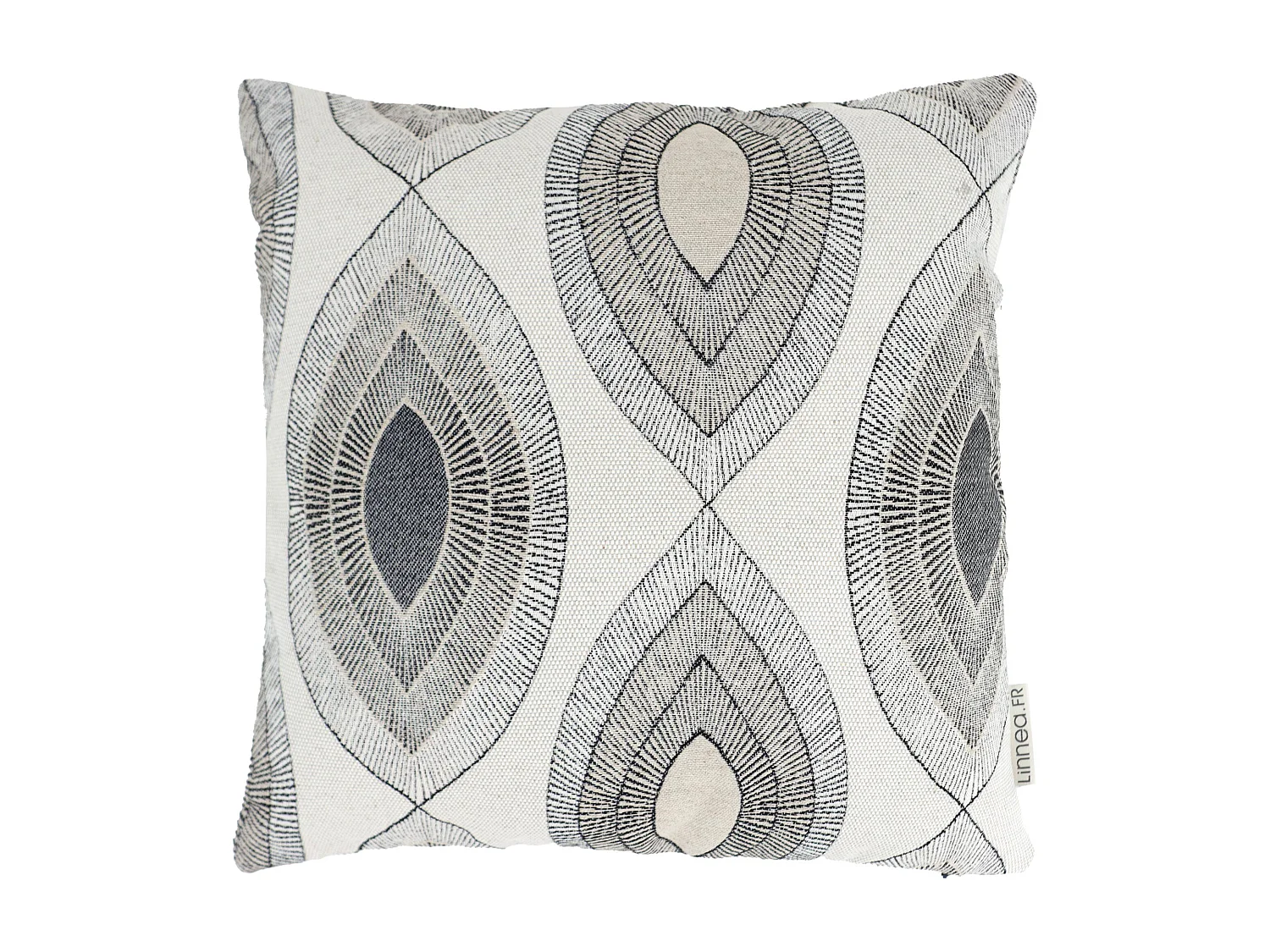 Housse de coussin 40x40 cm MAMA Lin/Noir