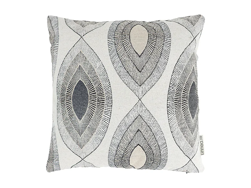 Housse de coussin 40x40 cm MAMA Lin/Noir