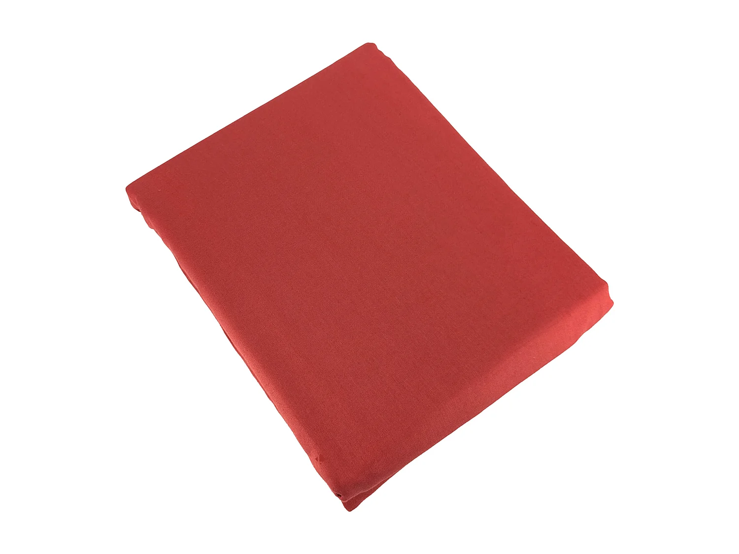 Parure de lit 260x240 cm satin de coton SAPRI rouge sienne 3 pièces