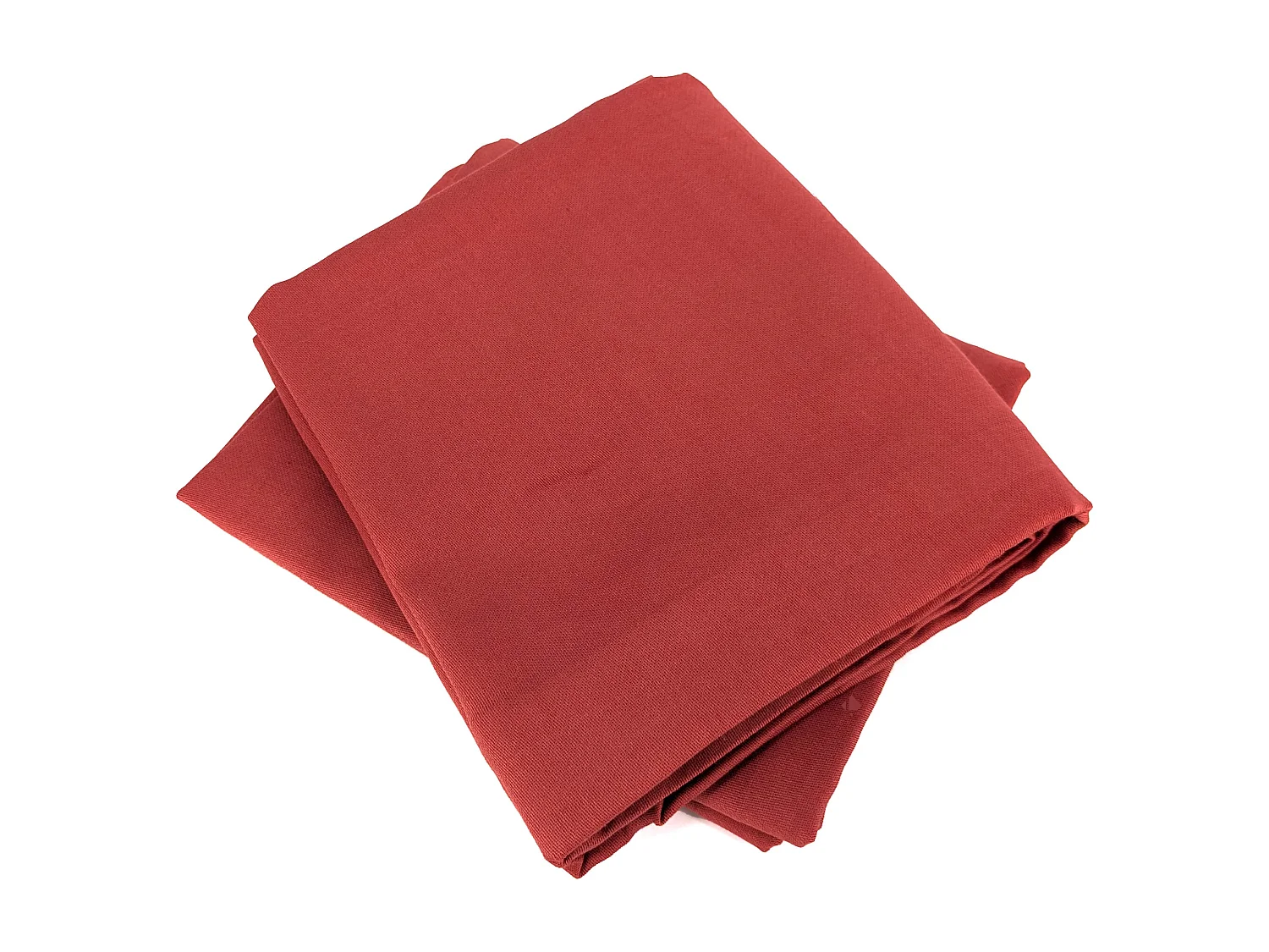 Parure de lit 260x240 cm satin de coton SAPRI rouge sienne 3 pièces