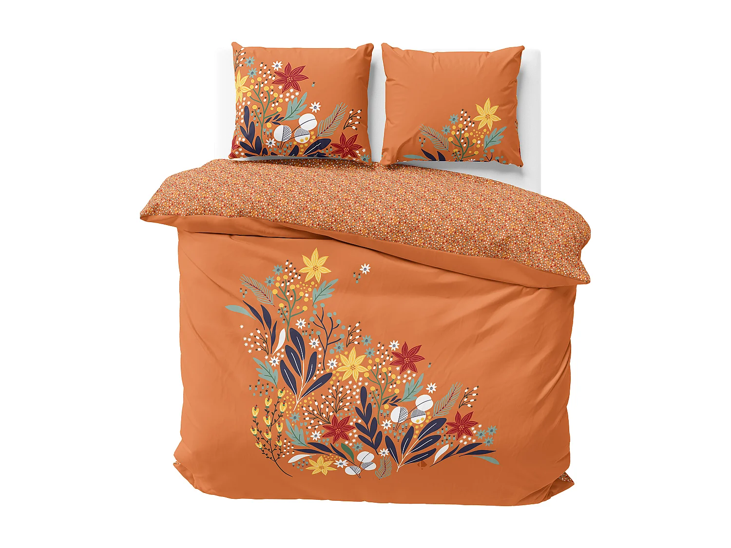 Parure de lit 240x220 cm coton PRAIRIE Orange