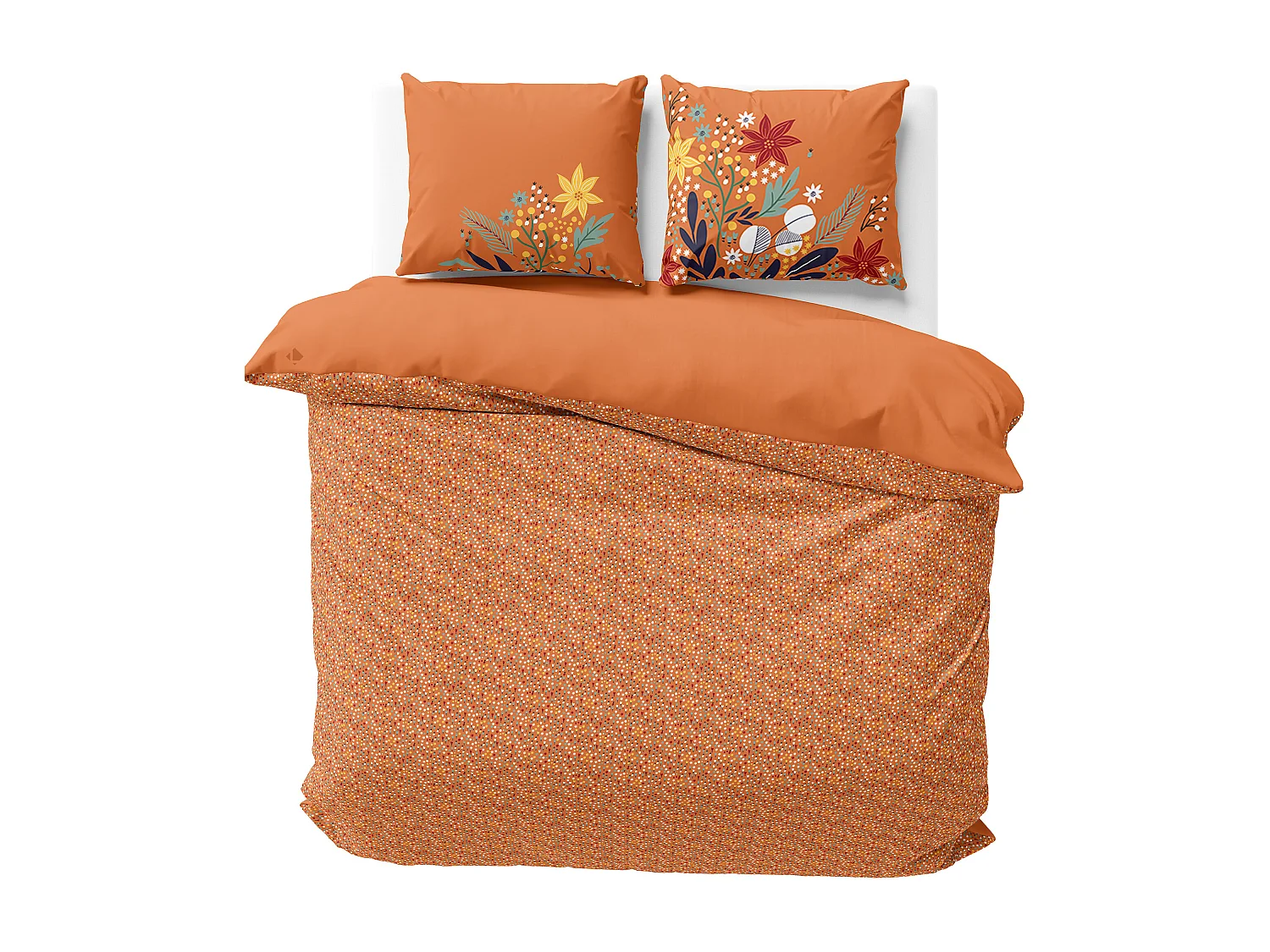 Parure de lit 240x220 cm coton PRAIRIE Orange