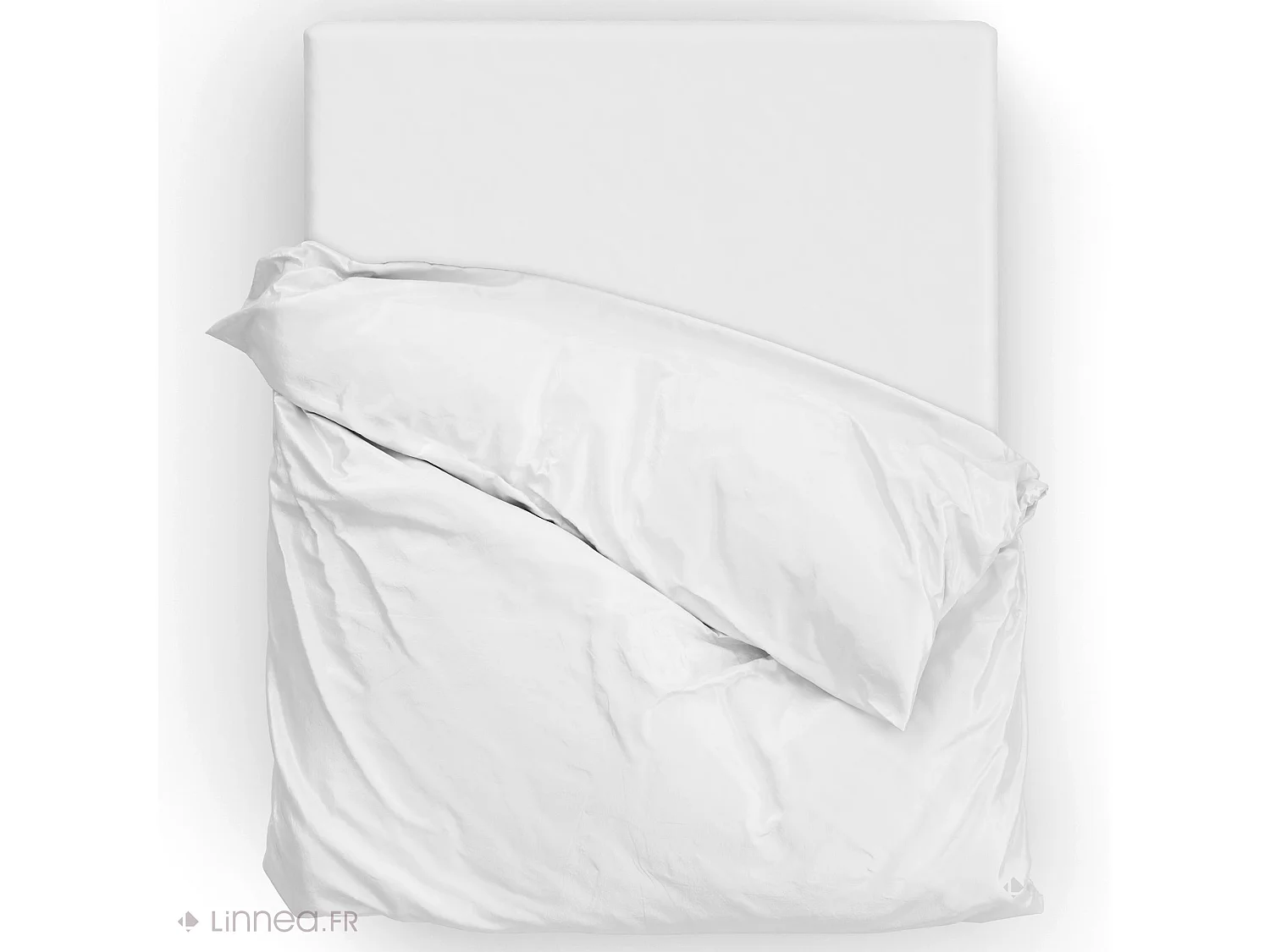 Parure de lit 260x240 cm satin de coton SAPRI blanc 3 pièces