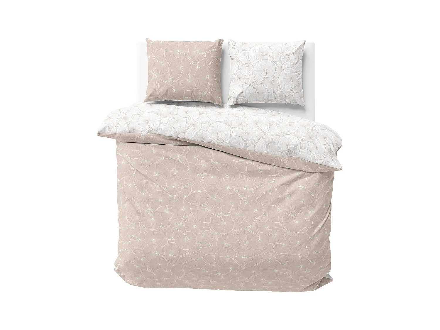 Parure de lit 260x240 cm coton + lyocell PLAGE Ecru