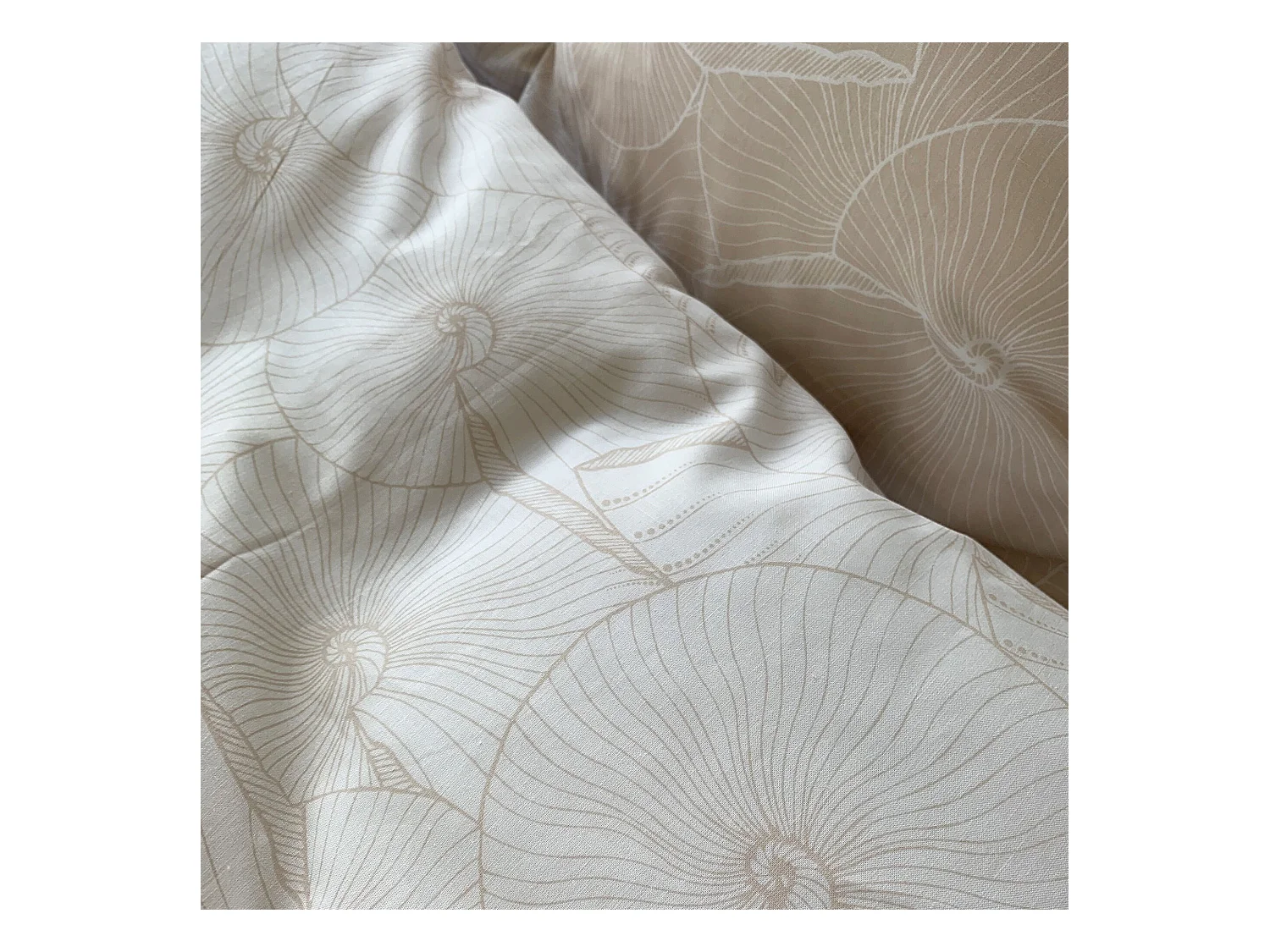 Parure de lit 260x240 cm coton + lyocell PLAGE Ecru