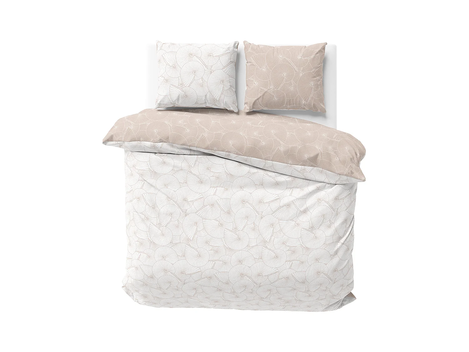 Parure de lit 260x240 cm coton + lyocell PLAGE Ecru