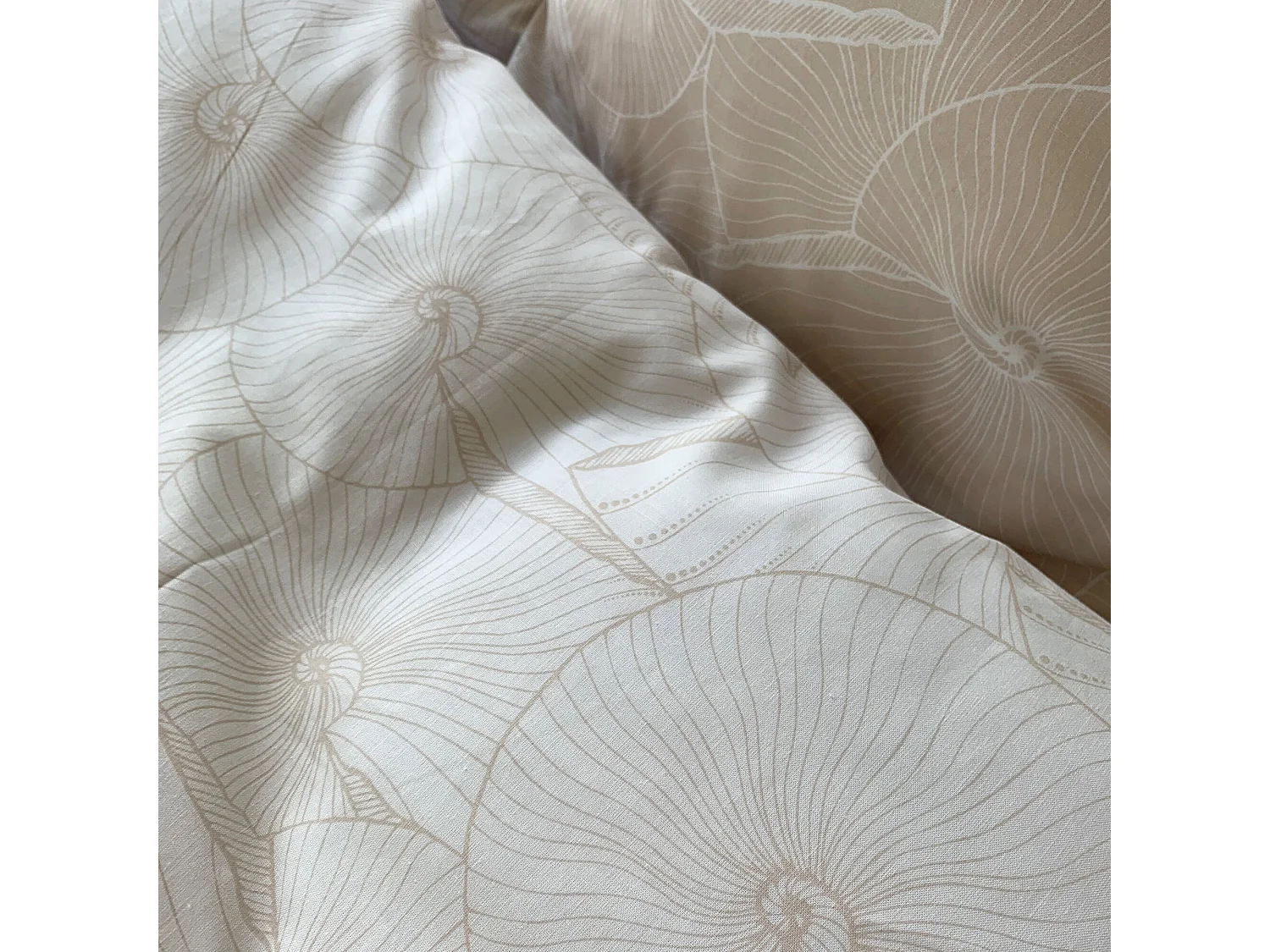 Parure de lit 260x240 cm coton + lyocell PLAGE Ecru