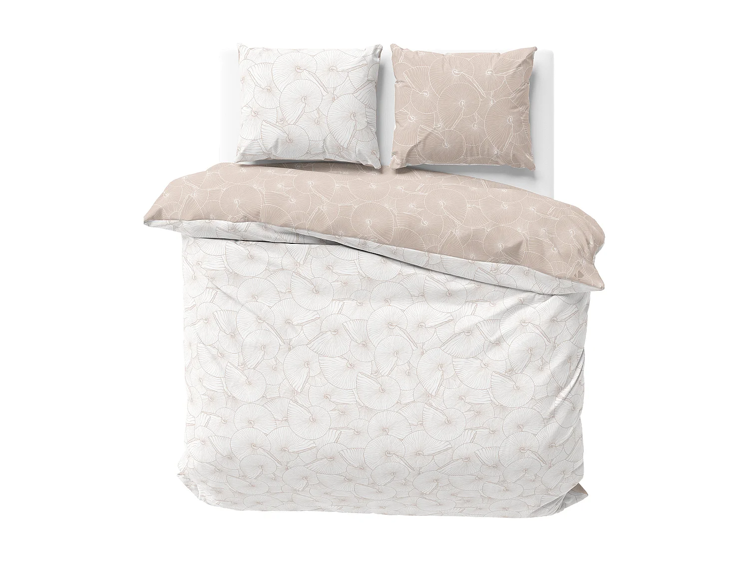 Parure de lit 260x240 cm coton + lyocell PLAGE Ecru