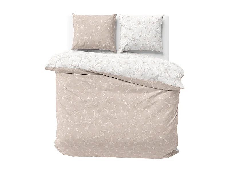 Parure de lit 260x240 cm coton + lyocell PLAGE Ecru