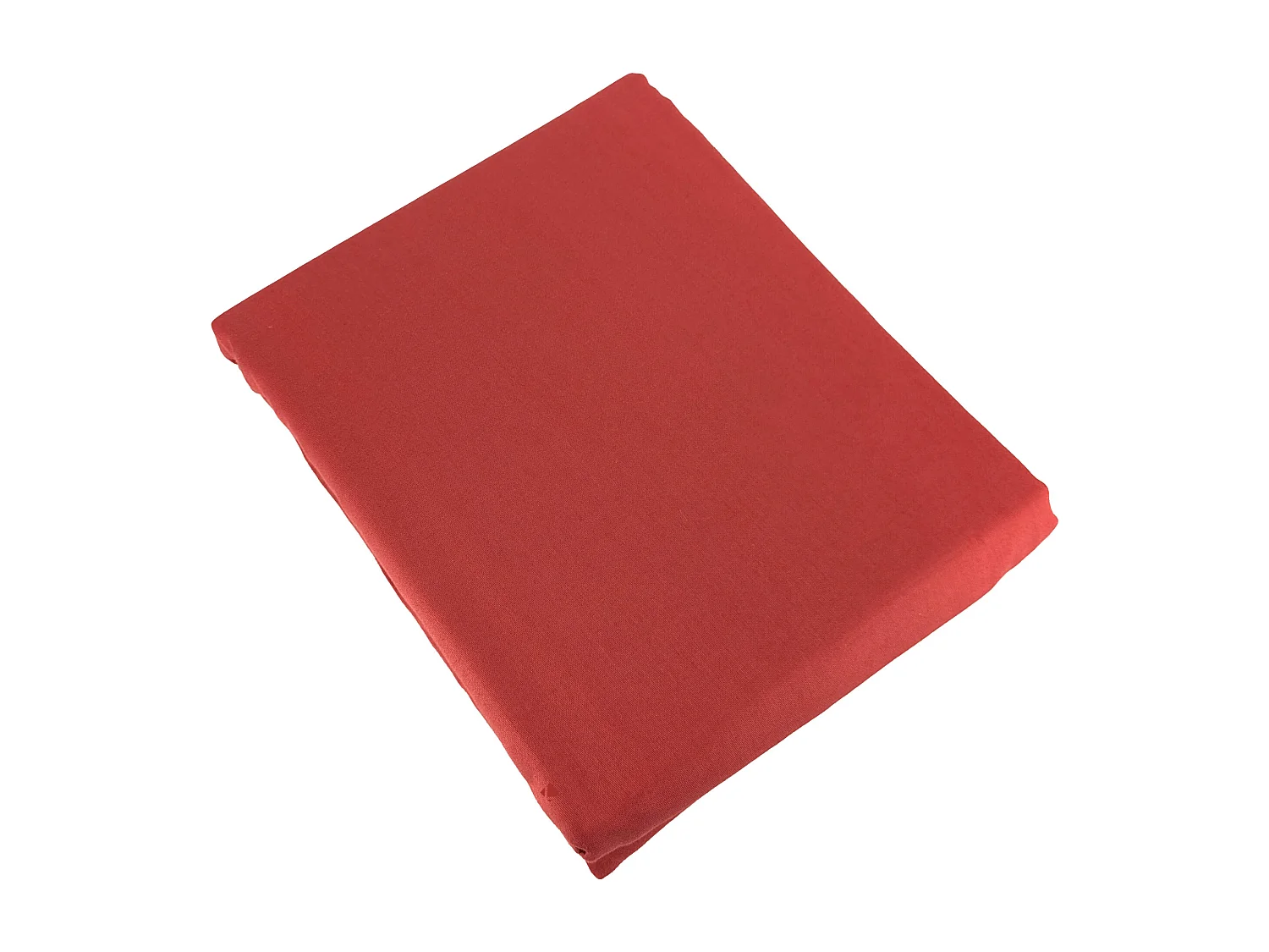 Parure de lit 240x220 cm satin de coton SAPRI rouge sienne 3 pièces