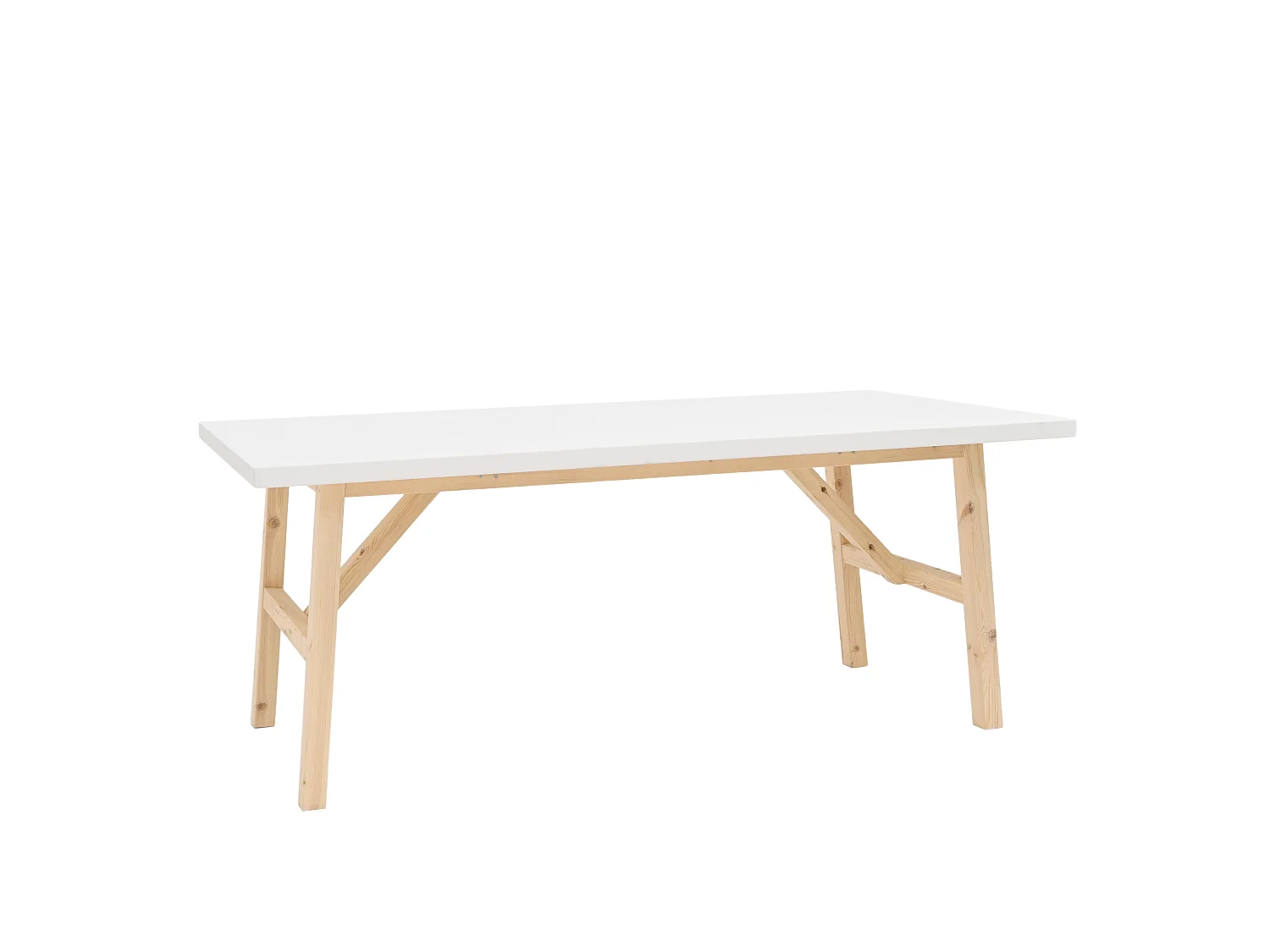 Table à manger en bois de sapin blanc 160x75cm - SIEP - DECOWOOD