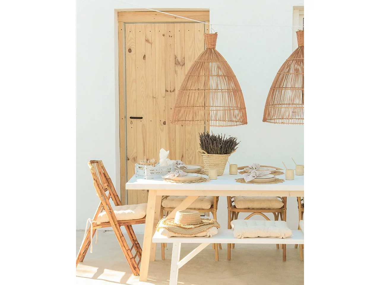 Table à manger en bois de sapin blanc 160x75cm - SIEP - DECOWOOD