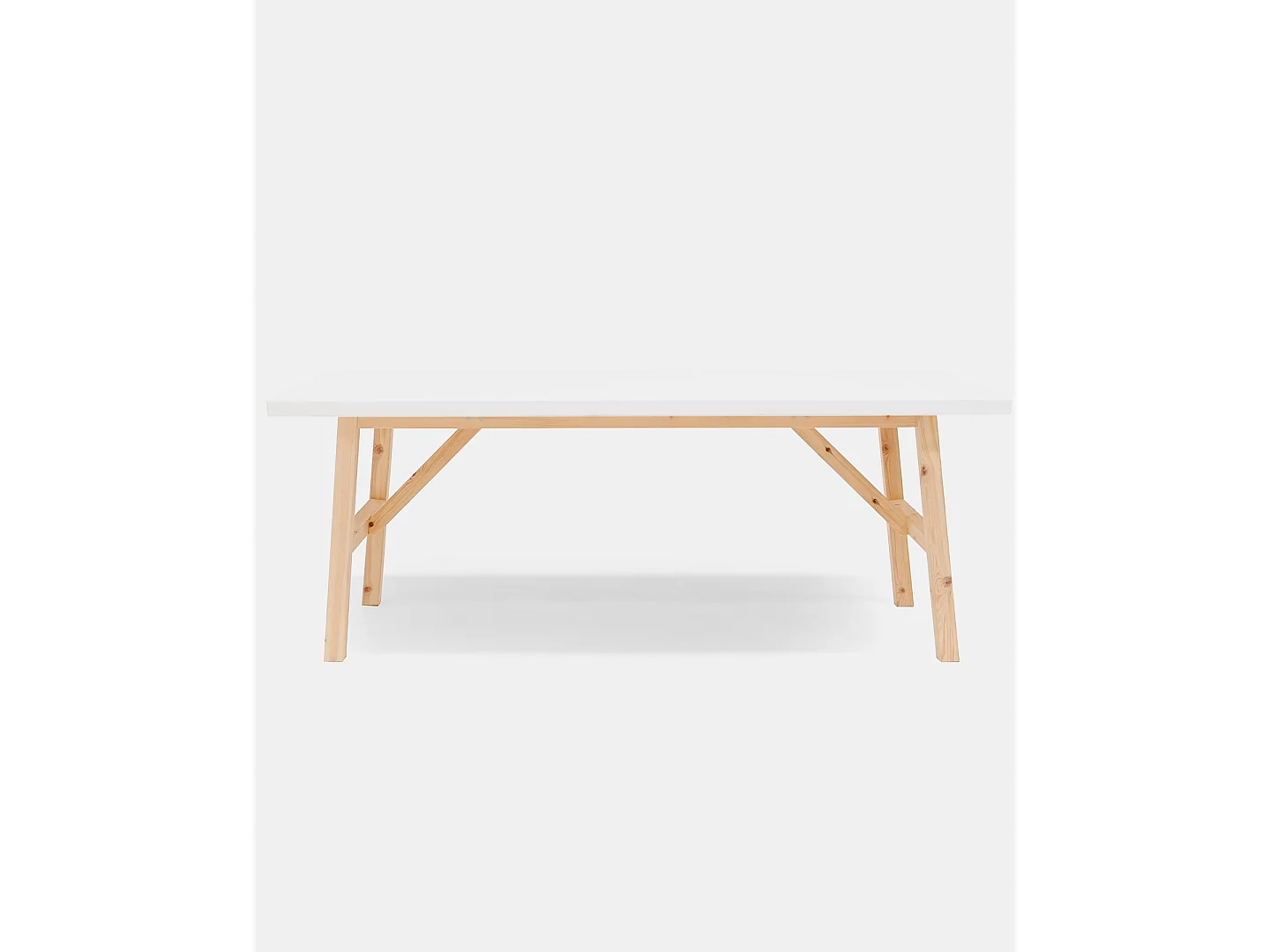 Table à manger en bois de sapin blanc 160x75cm - SIEP - DECOWOOD