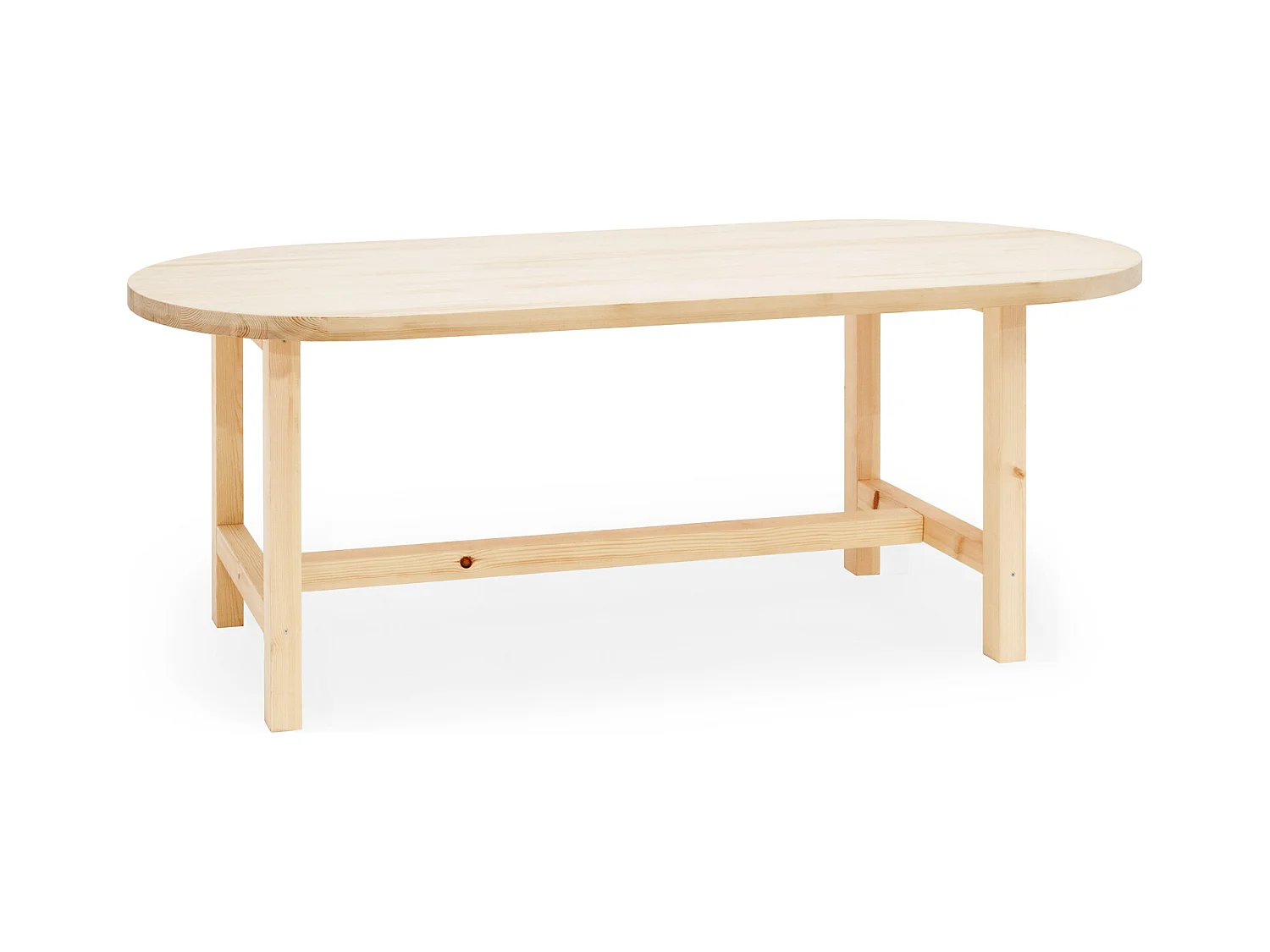 Tavolo da pranzo ovale in legno massello in tono naturale 180x75cm - OLIVIA - DECOWOOD