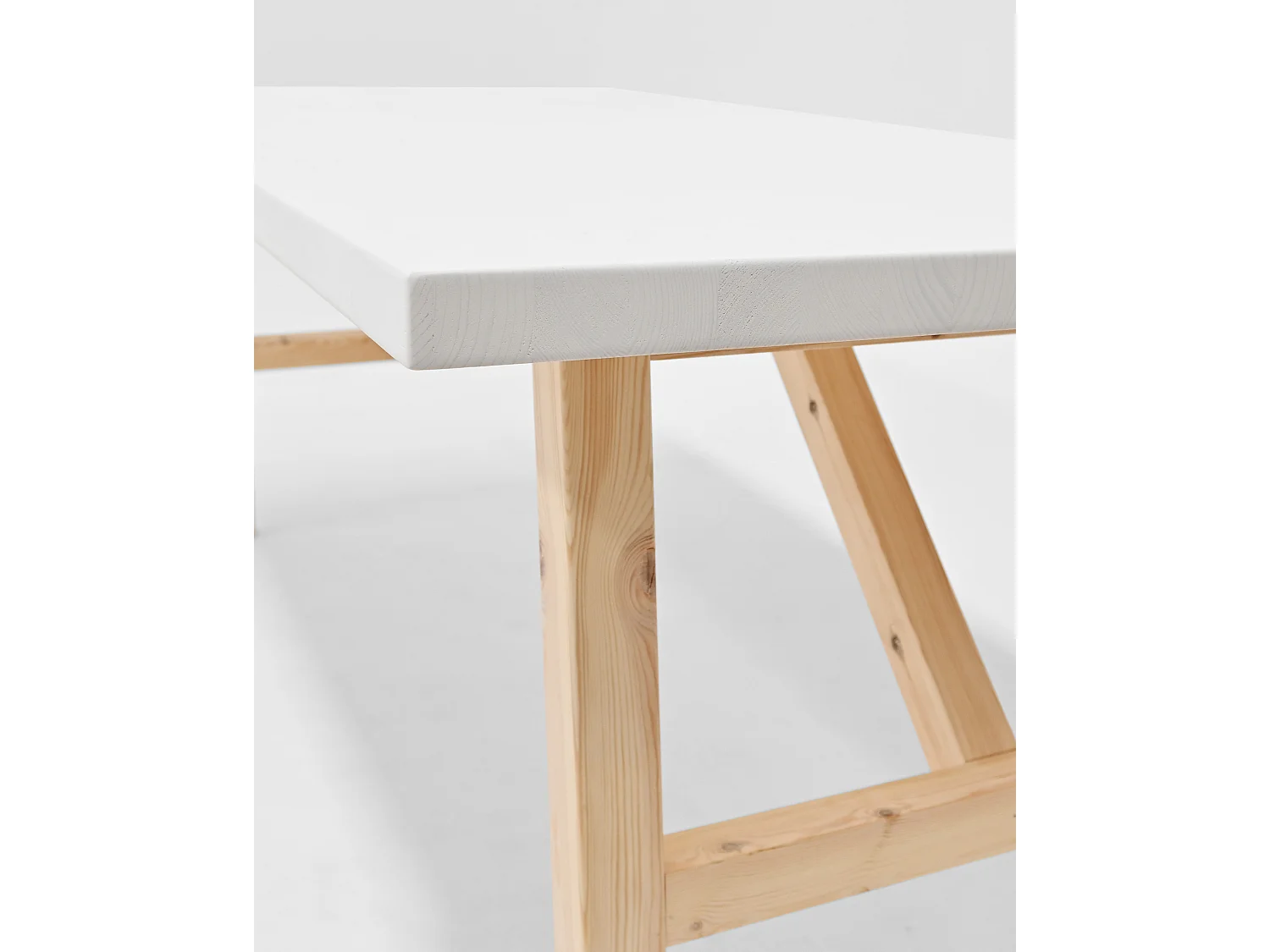 Table à manger en bois de sapin blanc 120x75cm - SIEP - DECOWOOD