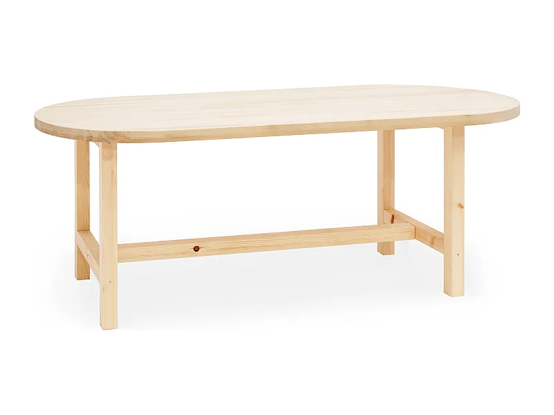 Table de salle à manger en bois de sapin naturelle 160x75cm - OLIVIA - DECOWOOD