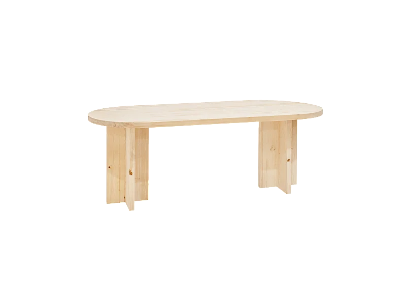 Tavolo da pranzo ovale in legno massello in tono naturale 160x75cm - TOKYO - DECOWOOD
