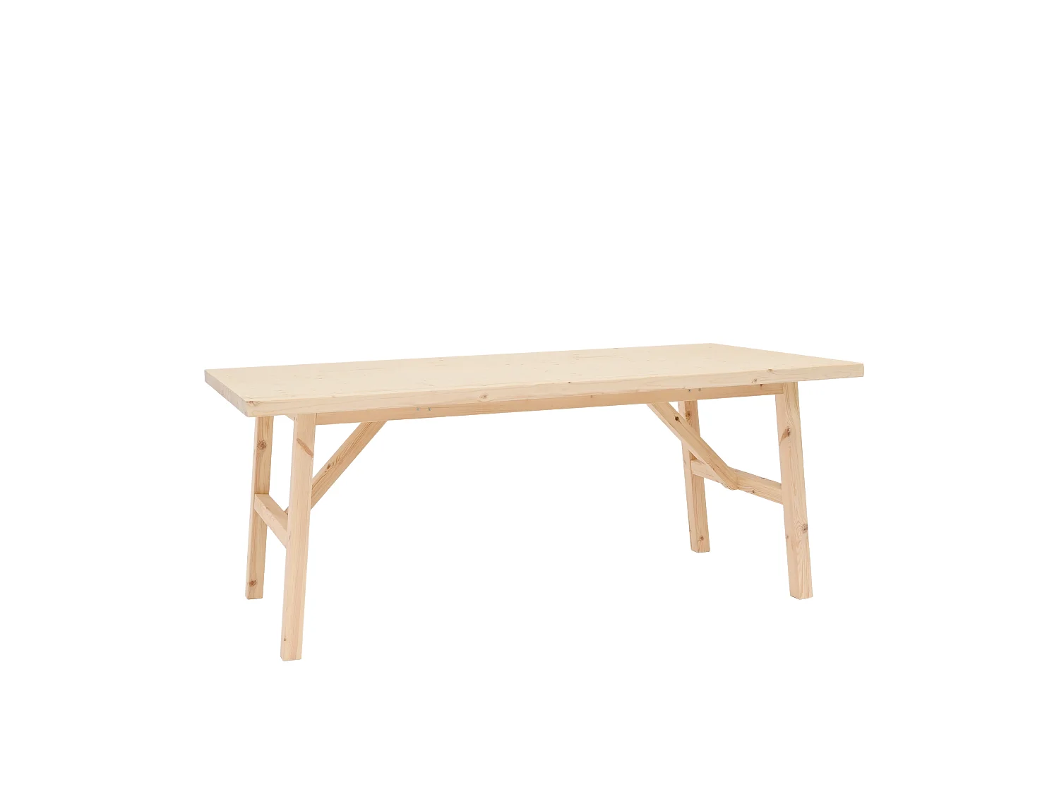 Mesa de comedor de madera maciza de abeto rectangular Decowood en tono natural de 200x75cm - SIEP - DECOWOOD