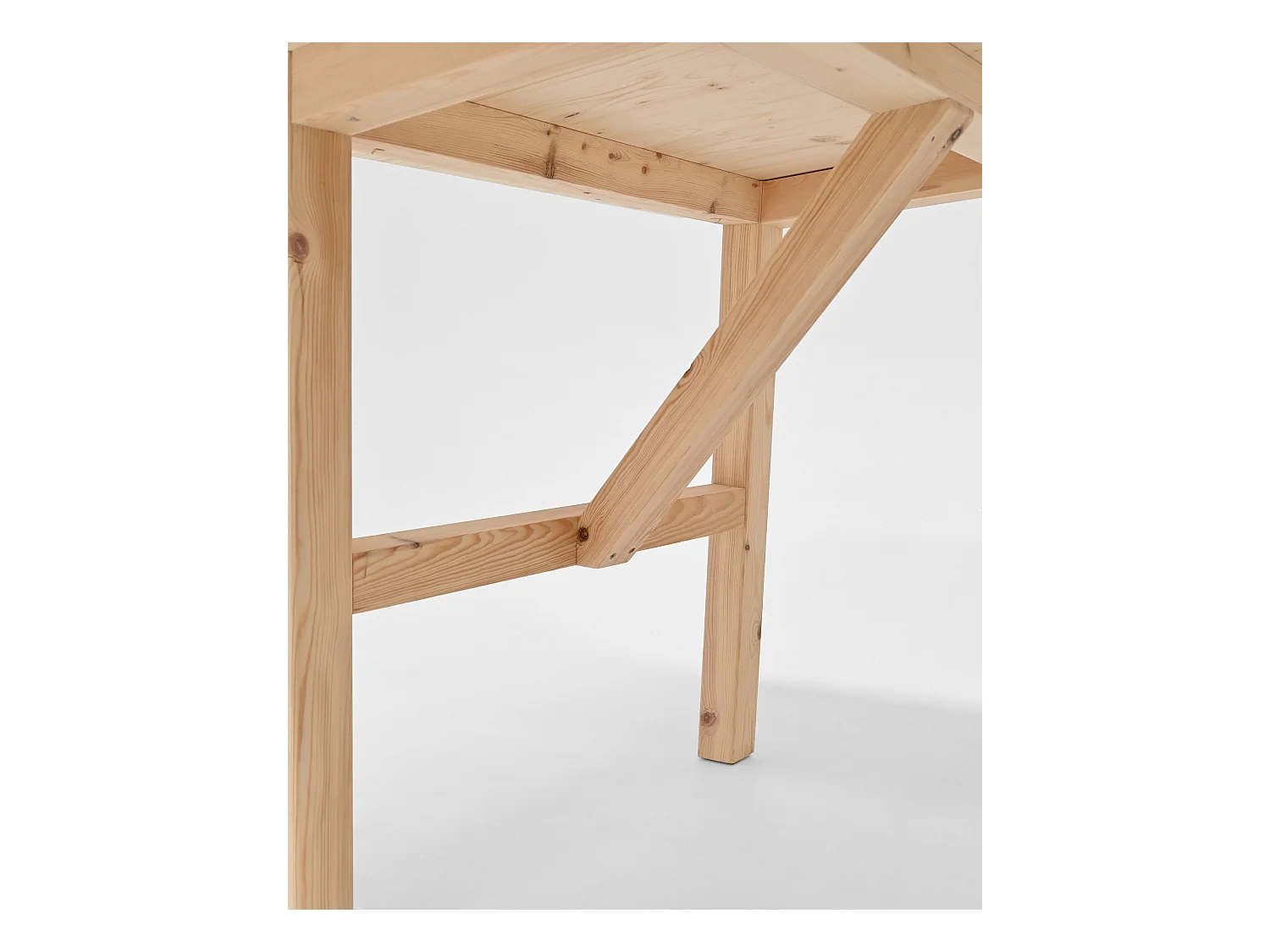 Mesa de comedor de madera maciza de abeto rectangular Decowood en tono natural de 200x75cm - SIEP - DECOWOOD