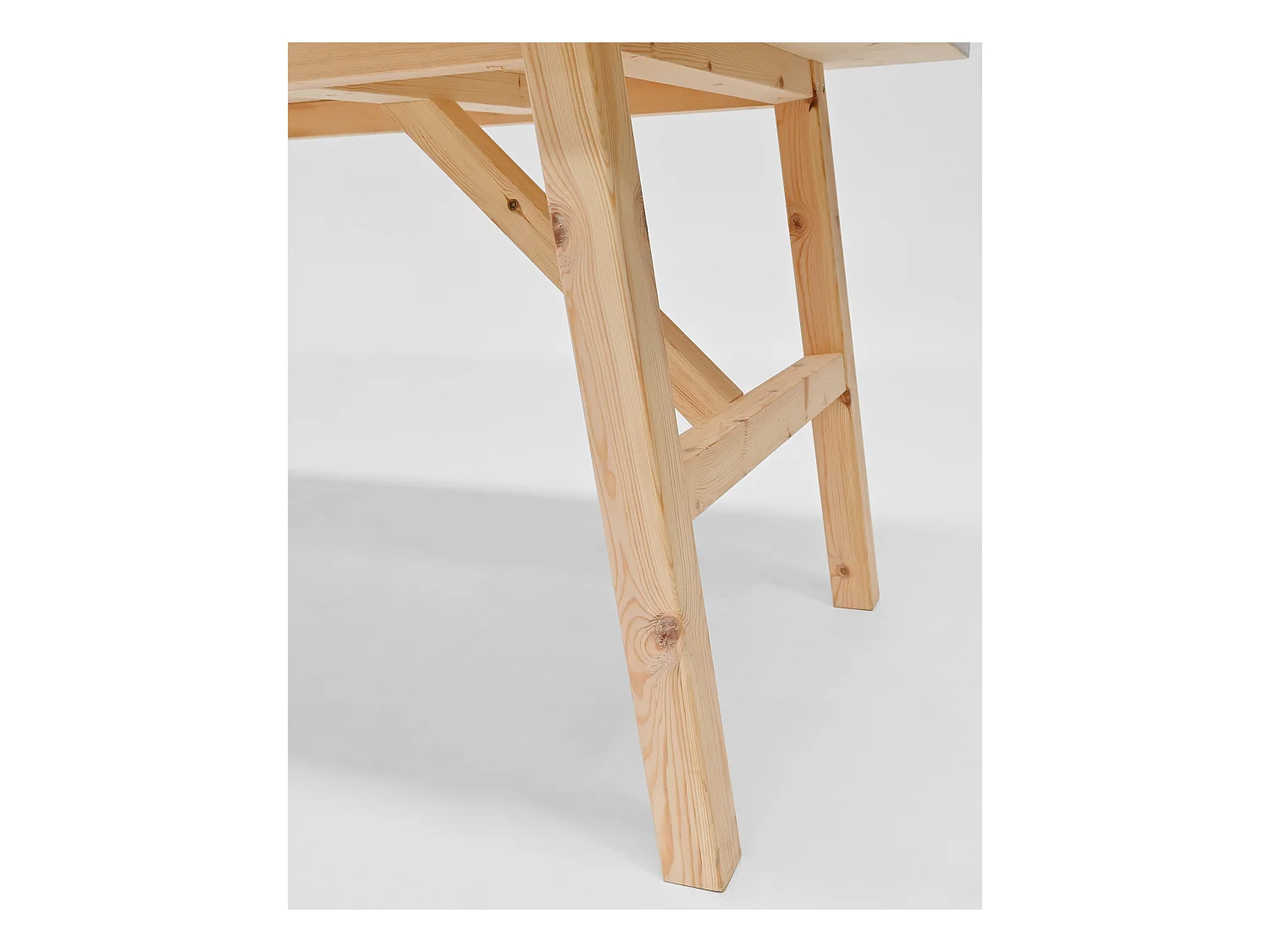 Mesa de comedor de madera maciza de abeto rectangular Decowood en tono natural de 200x75cm - SIEP - DECOWOOD