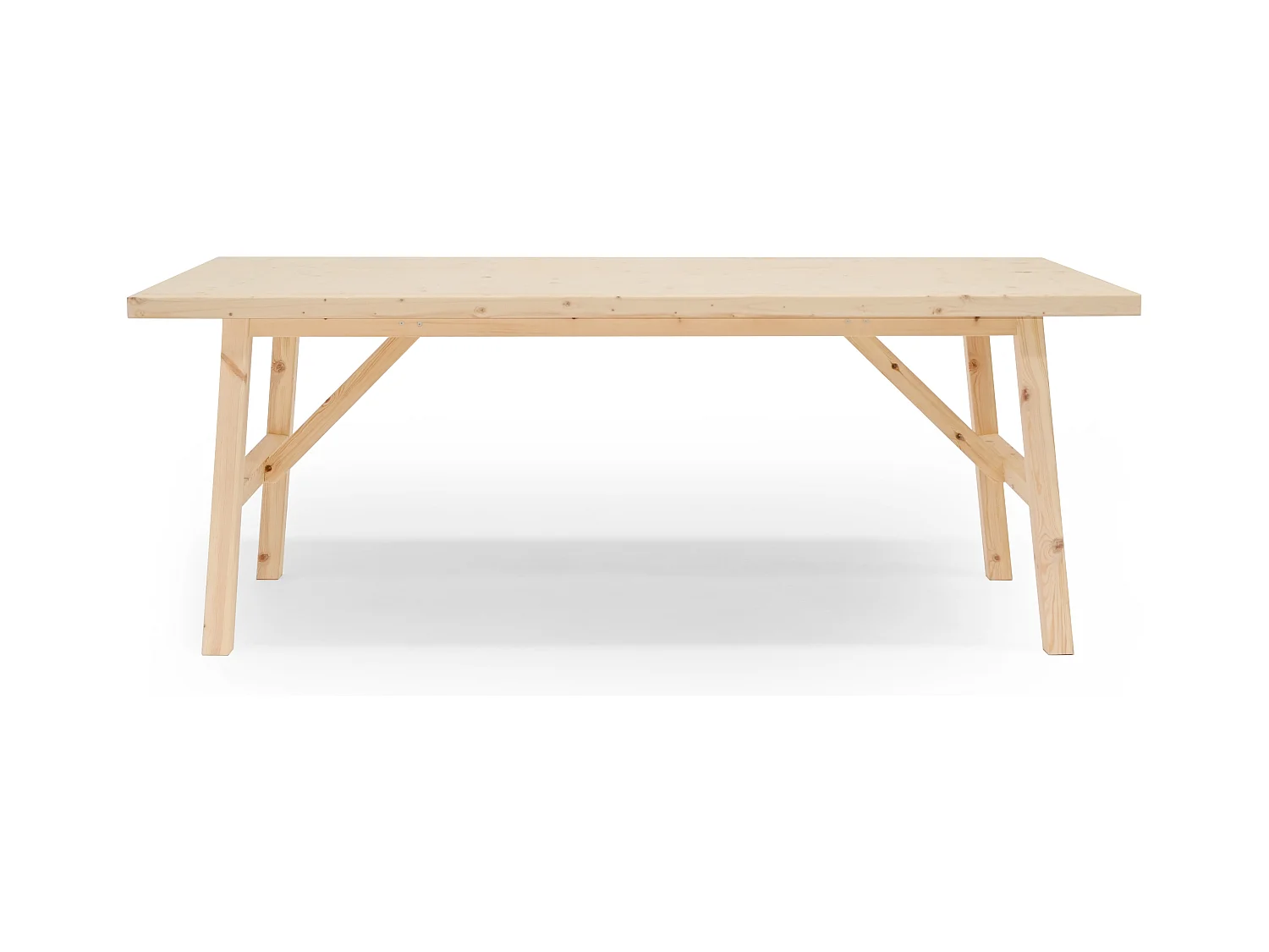 Mesa de comedor de madera maciza de abeto rectangular Decowood en tono natural de 200x75cm - SIEP - DECOWOOD