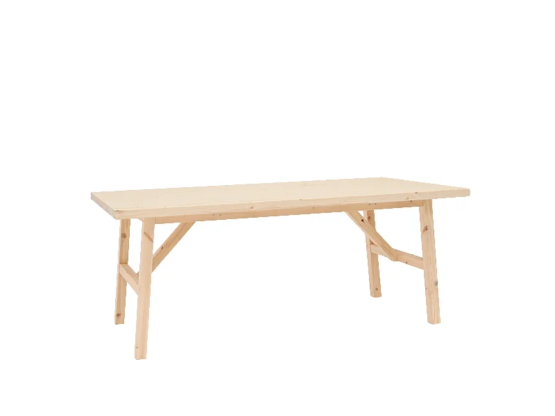 Table à manger en bois de sapin naturel 200x75cm - SIEP - DECOWOOD