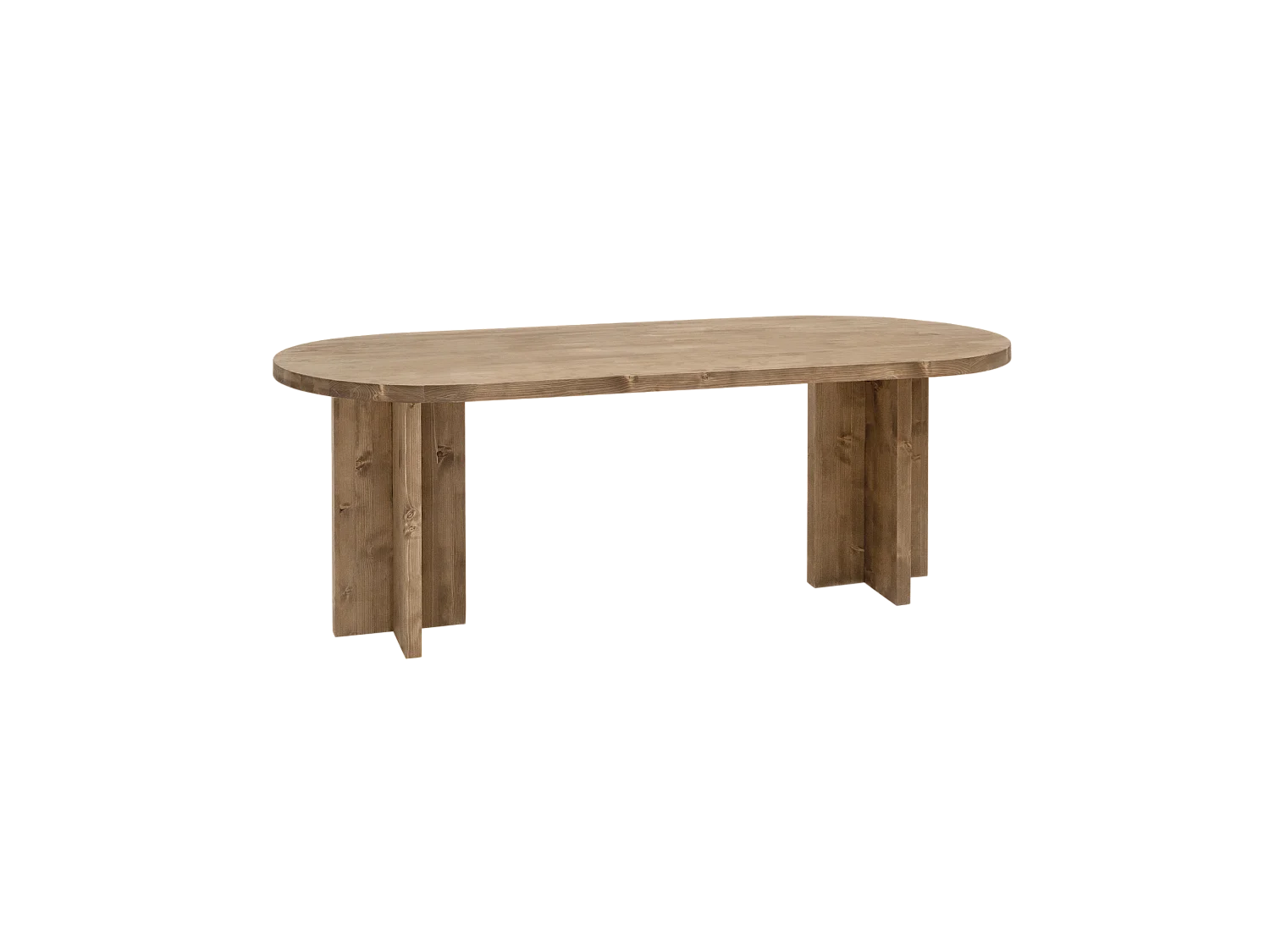 Table à manger ovale en bois de sapin vieilli 200x75cm - TOKYO - DECOWOOD