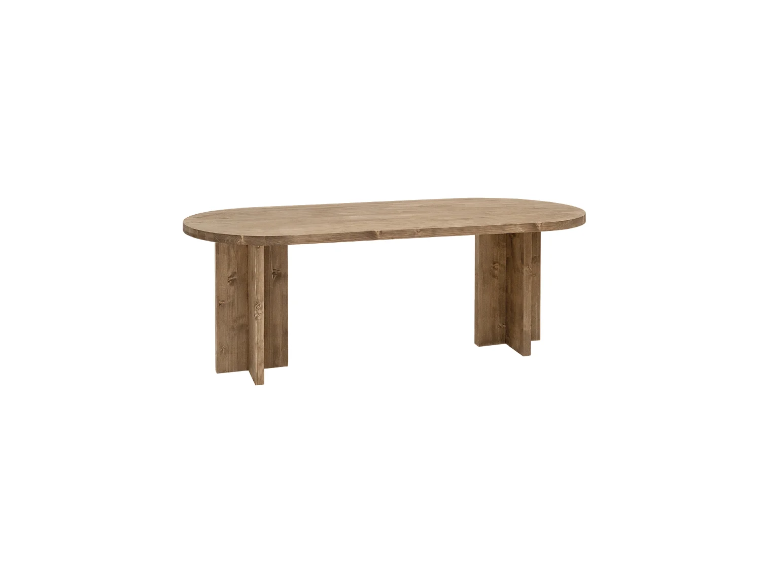 Table à manger ovale en bois de sapin vieilli 160x75cm - TOKYO - DECOWOOD