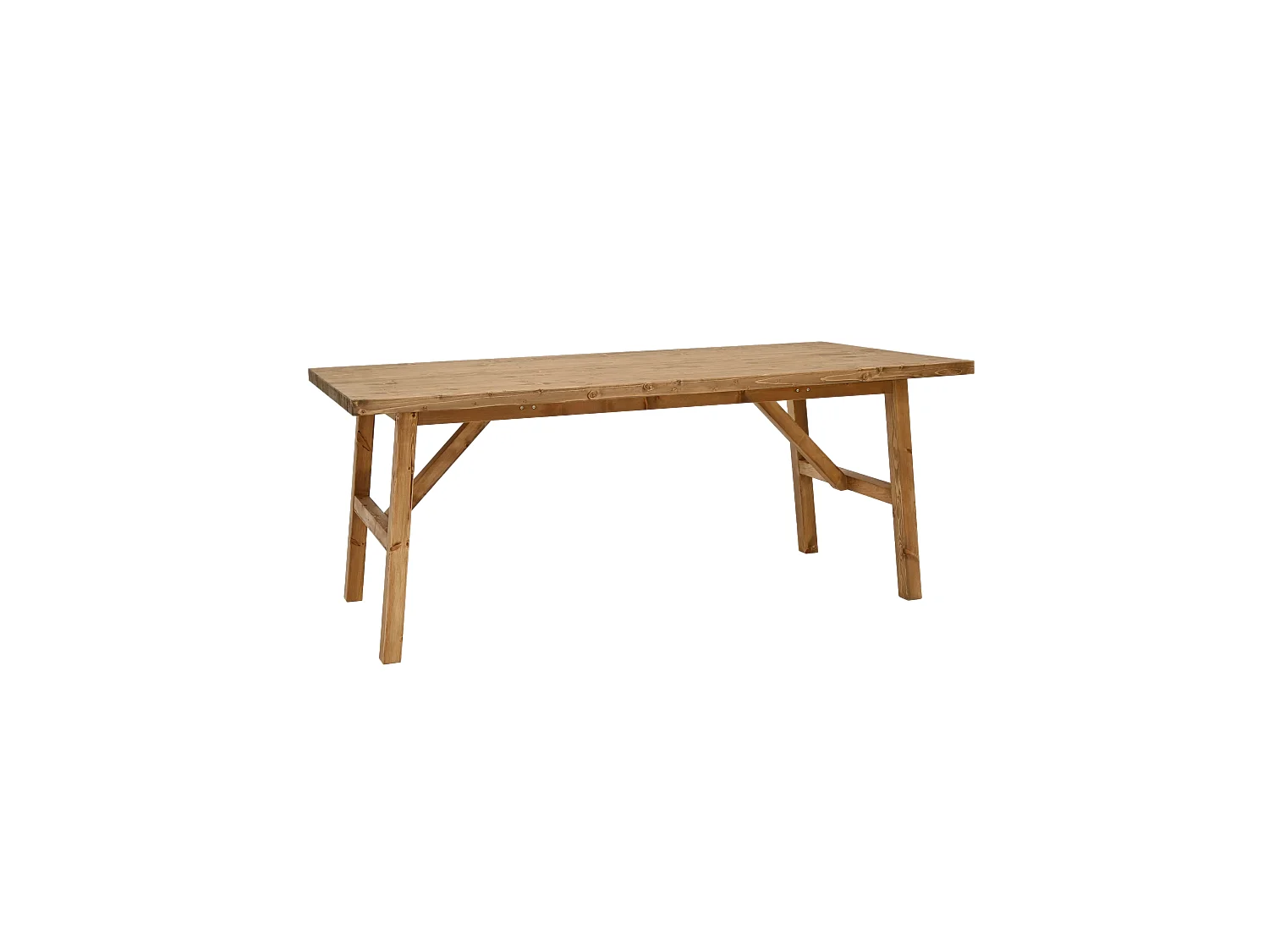 Tavolo da pranzo rettangolare in legno massello in tono rovere scuro 160x75cm - SIEP - DECOWOOD