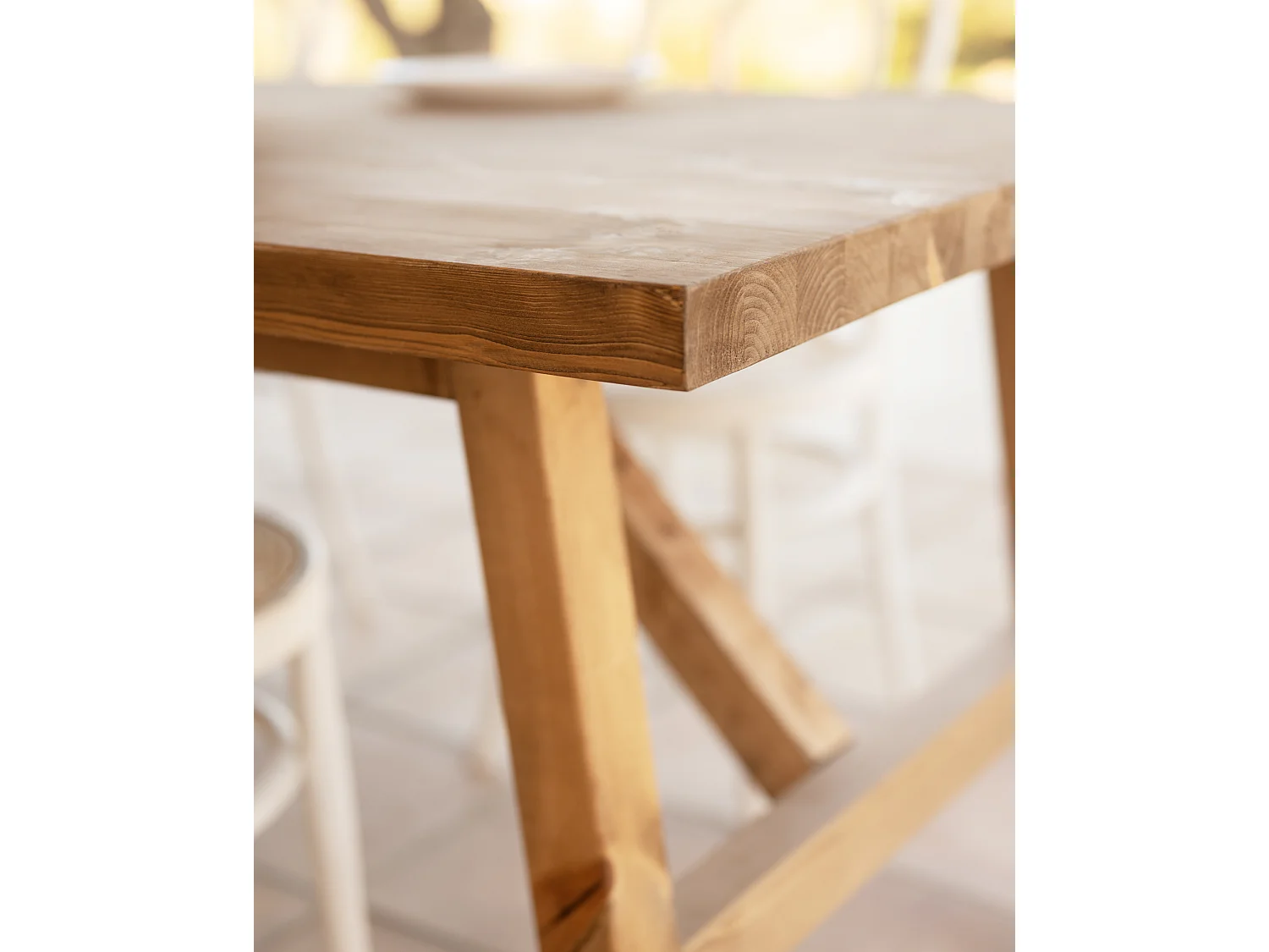 Table à manger en bois de sapin vieilli 160x75cm - SIEP - DECOWOOD