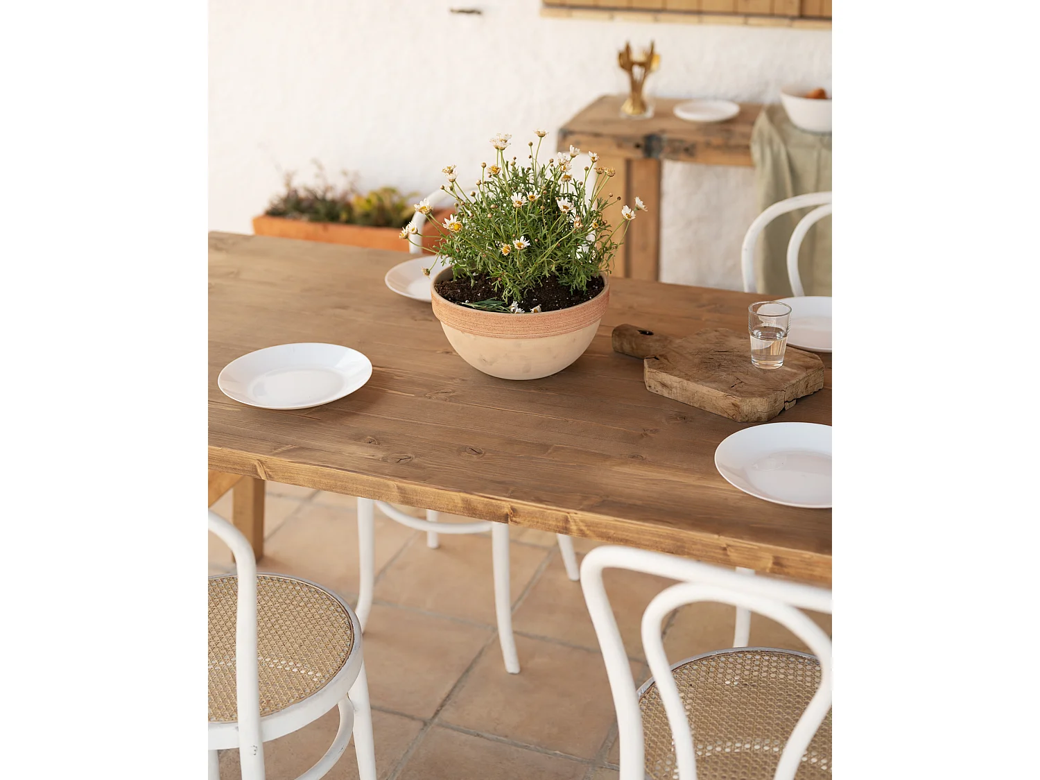 Table à manger en bois de sapin vieilli 160x75cm - SIEP - DECOWOOD