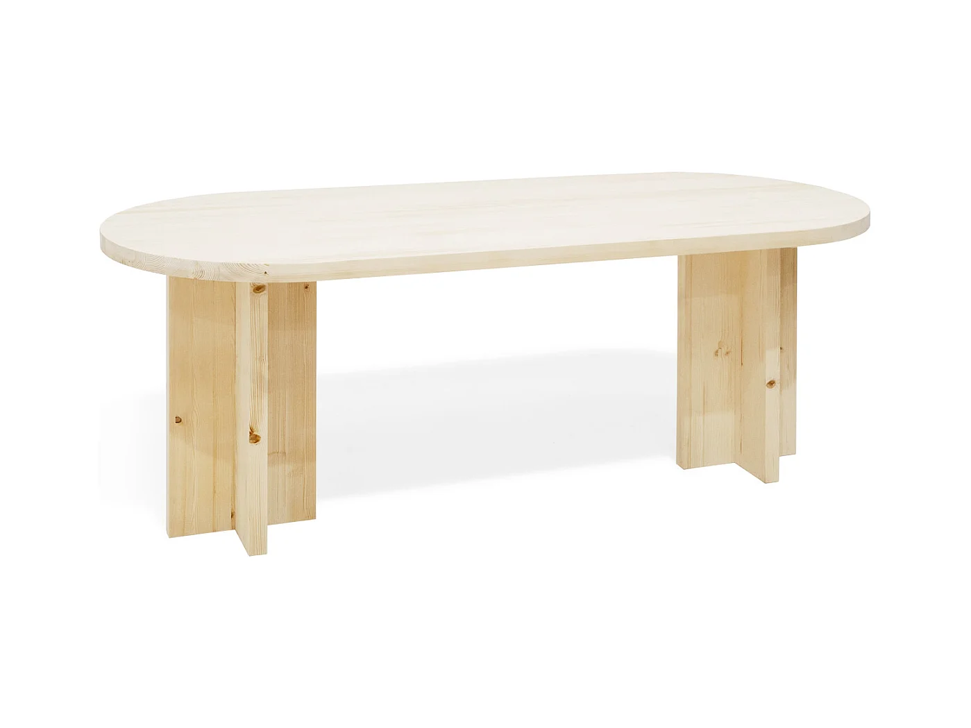 Tavolo da pranzo ovale in legno massello in tono naturale 180x75cm - TOKYO - DECOWOOD