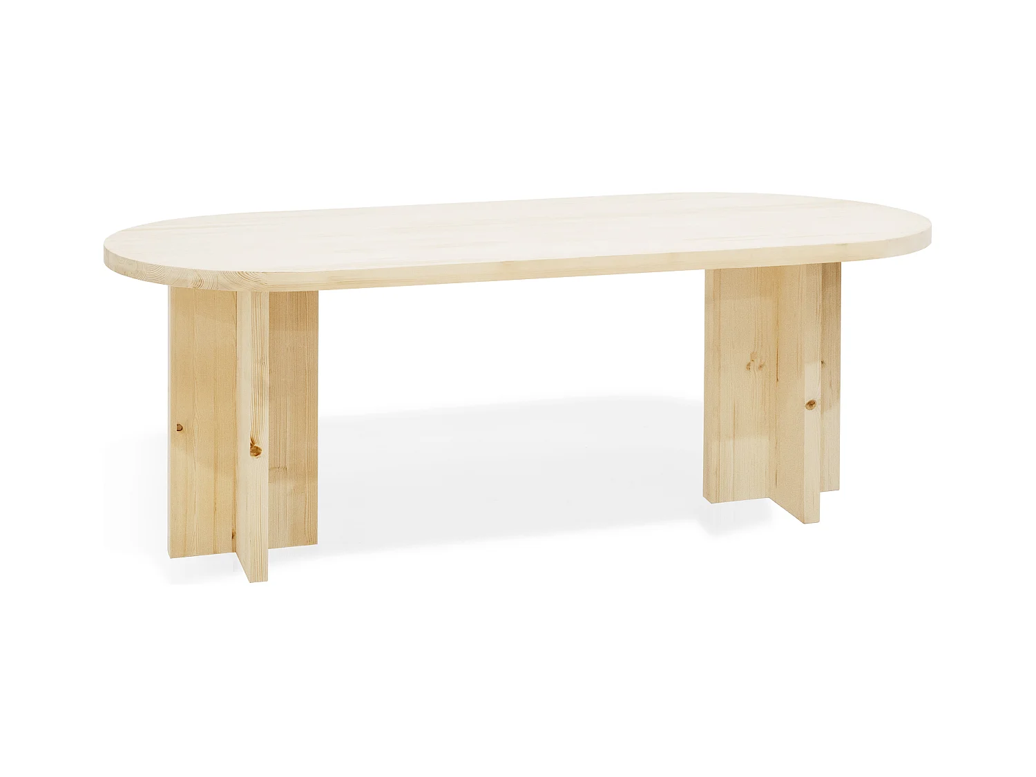 Tavolo da pranzo ovale in legno massello in tono naturale 180x75cm - TOKYO - DECOWOOD