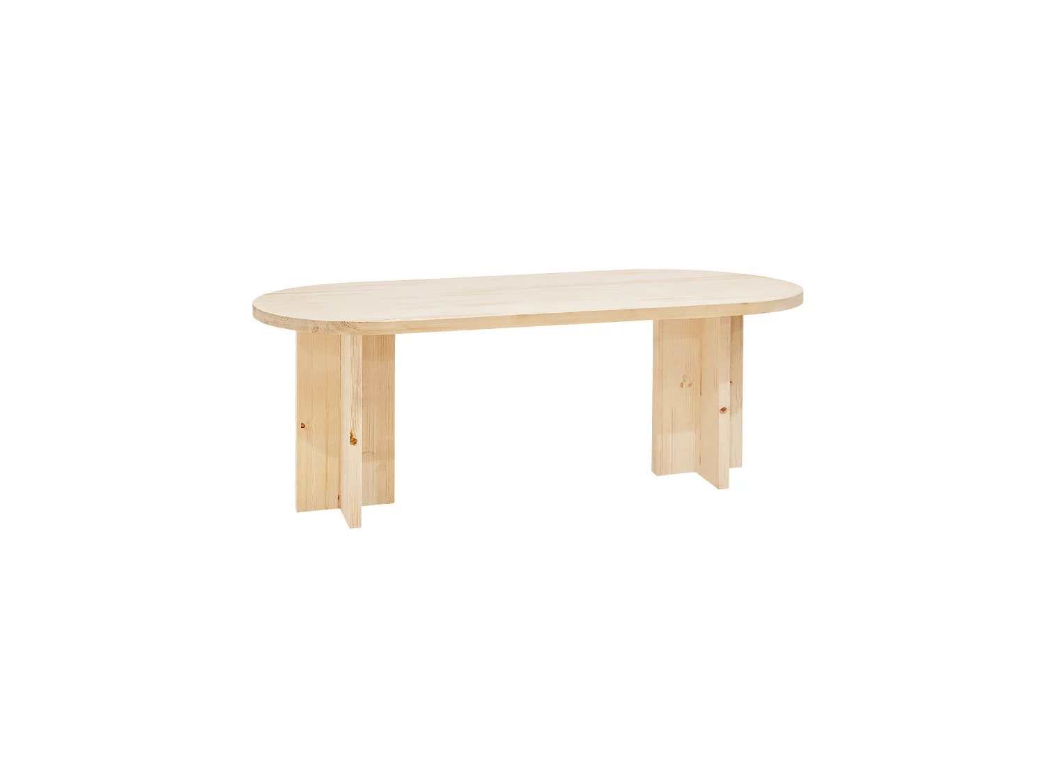 Table à manger ovale en bois de sapin naturel 180x75cm - TOKYO - DECOWOOD