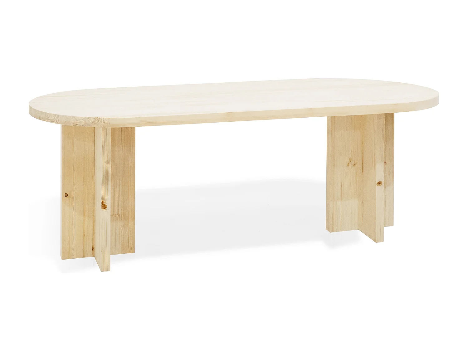 Table à manger ovale en bois de sapin naturel 180x75cm - TOKYO - DECOWOOD