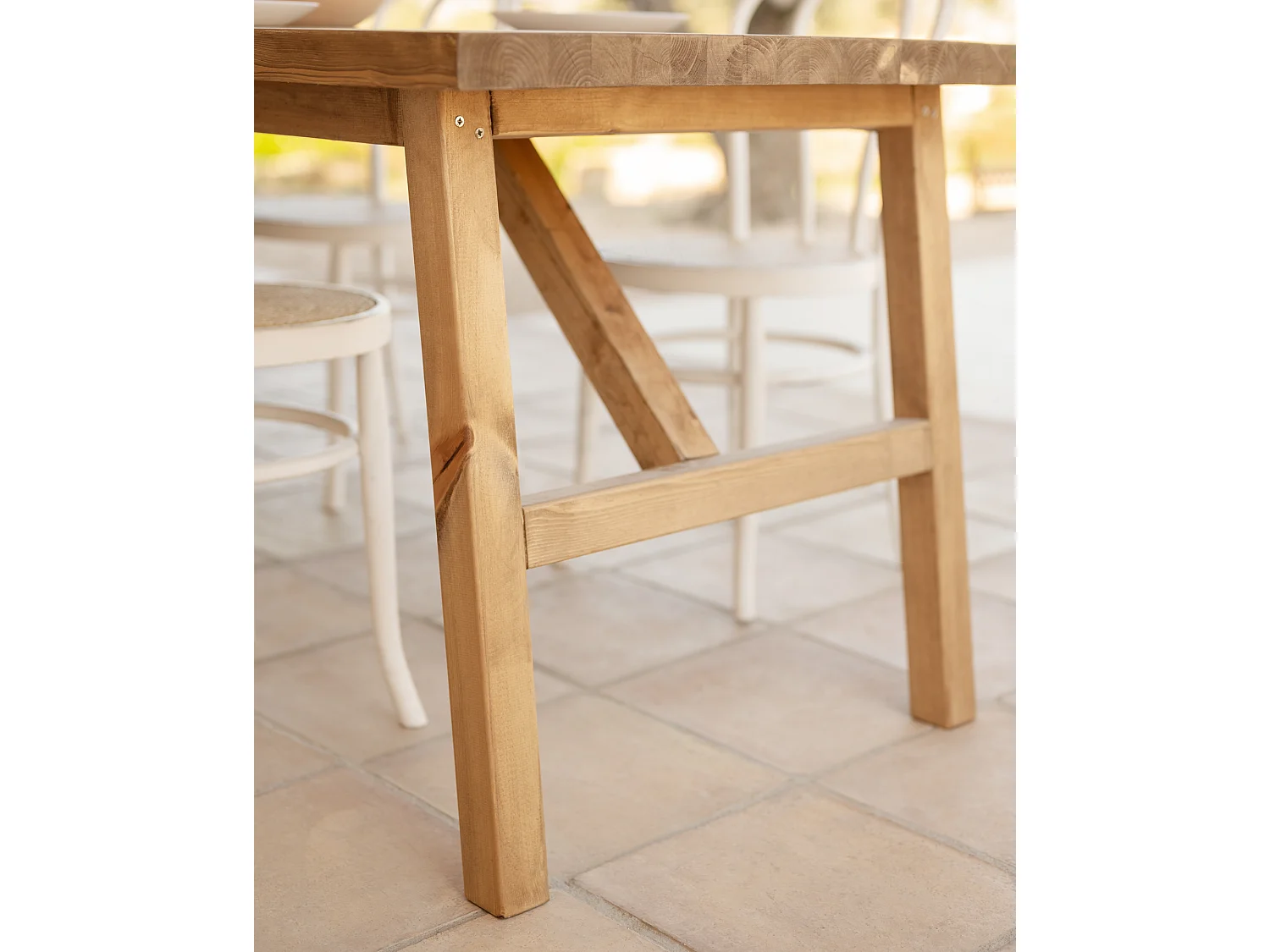 Table à manger en bois de sapin vieilli 200x75cm - SIEP - DECOWOOD