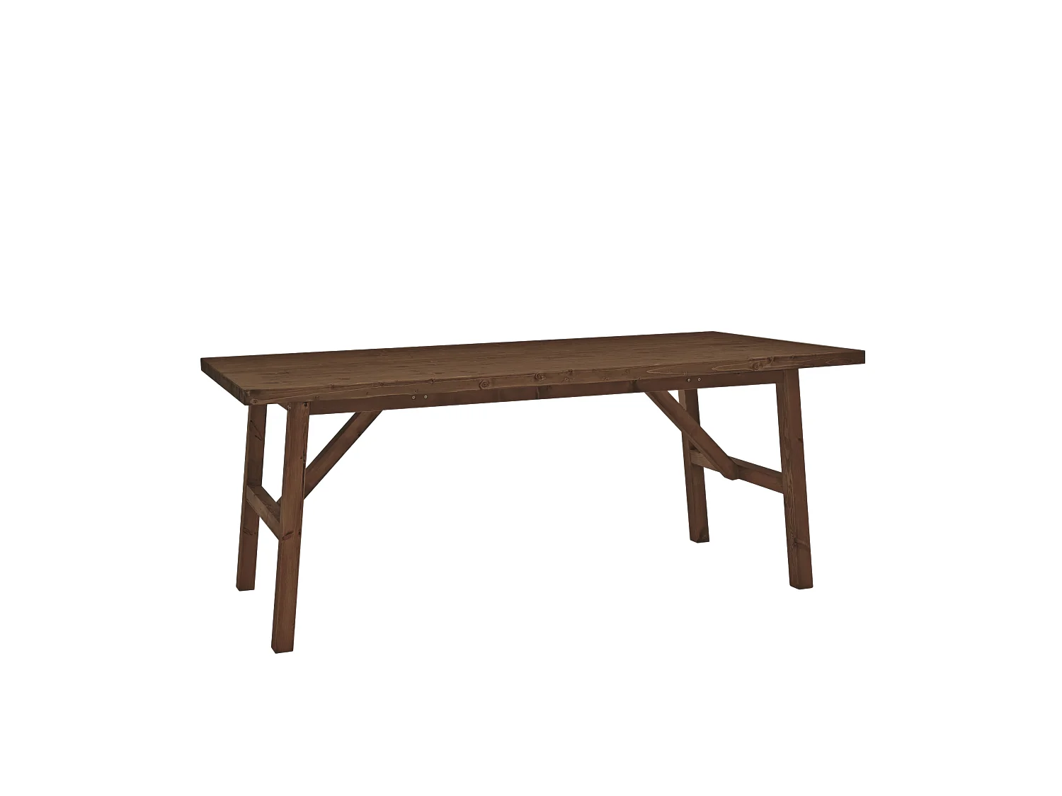 Tavolo da pranzo rettangolare in legno massello in tono noce 200x75cm - SIEP - DECOWOOD