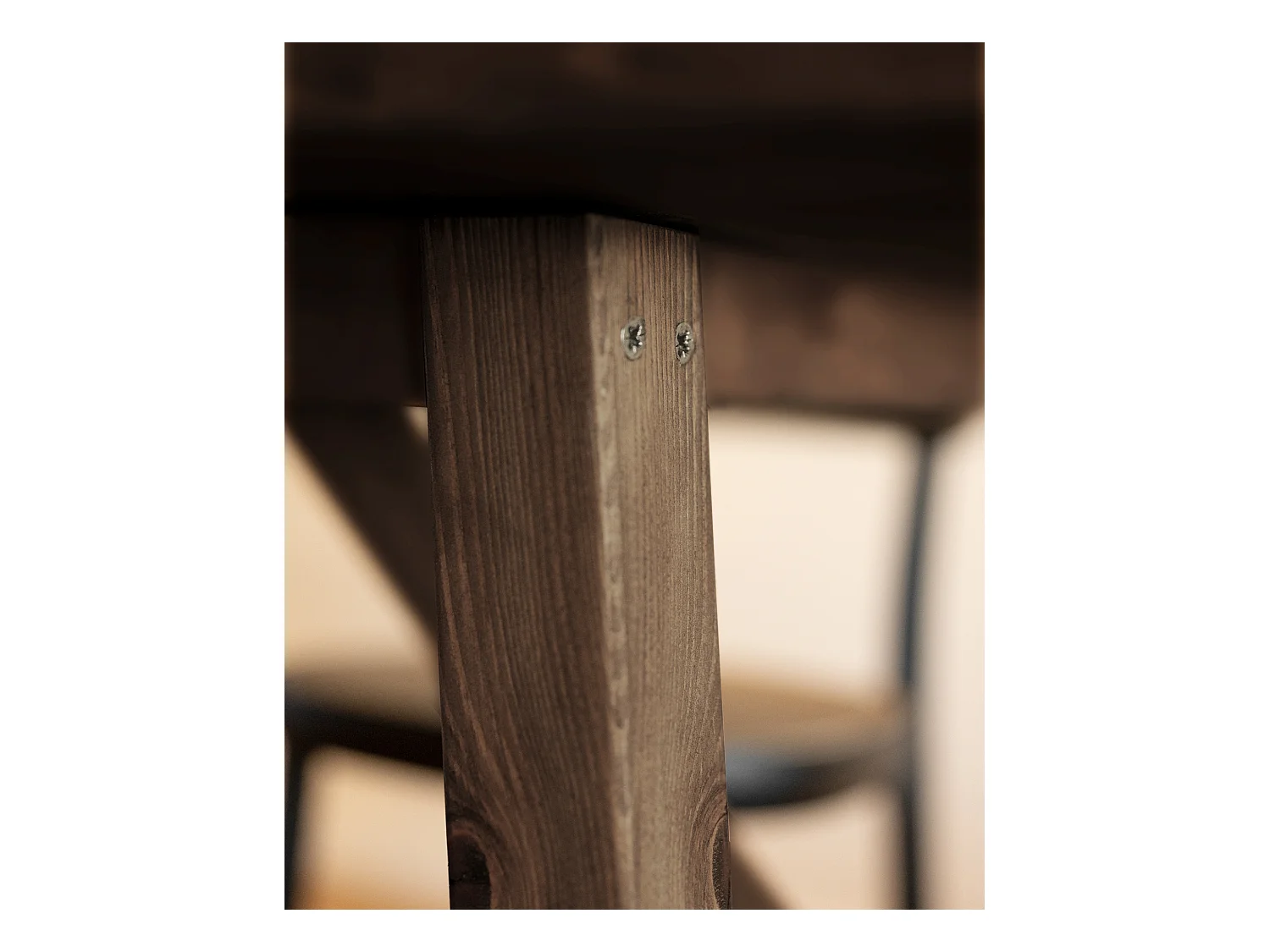 Tavolo da pranzo rettangolare in legno massello in tono noce 200x75cm - SIEP - DECOWOOD