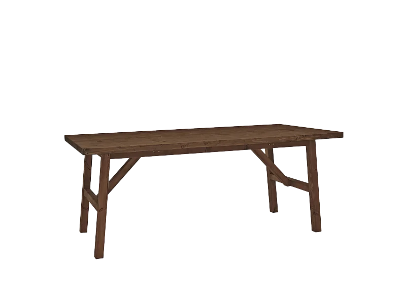 Tavolo da pranzo rettangolare in legno massello in tono noce 200x75cm - SIEP - DECOWOOD