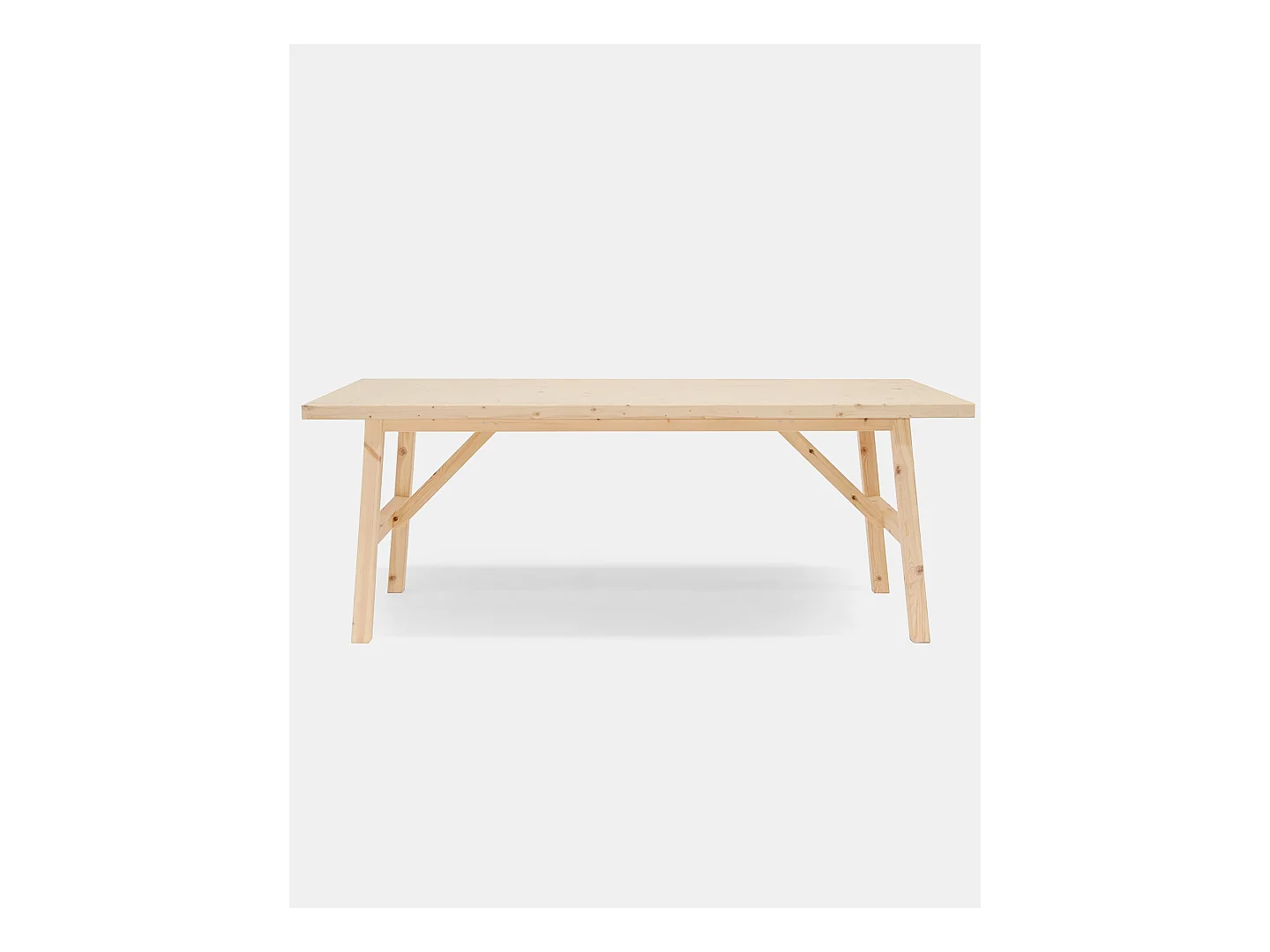 Tavolo da pranzo rettangolare in legno massello in tono naturale 120x75cm - SIEP - DECOWOOD