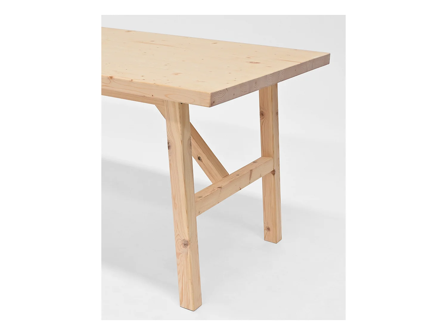 Tavolo da pranzo rettangolare in legno massello in tono naturale 120x75cm - SIEP - DECOWOOD