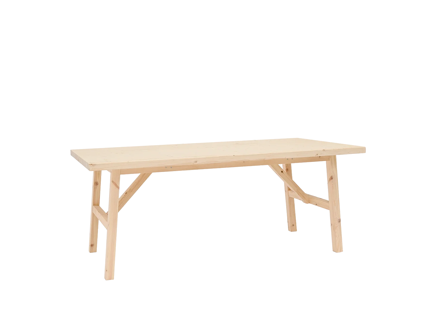 Tavolo da pranzo rettangolare in legno massello in tono naturale 120x75cm - SIEP - DECOWOOD