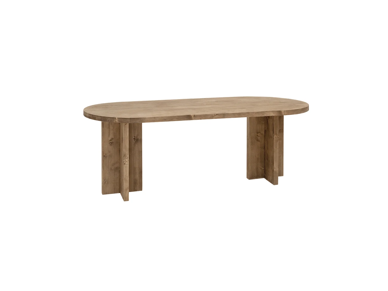 Table à manger ovale en bois de sapin vieilli 180x75cm - TOKYO - DECOWOOD