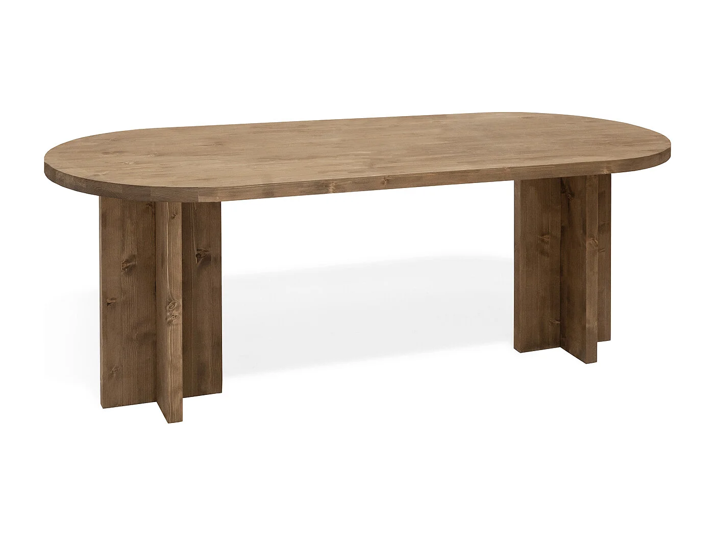 Table à manger ovale en bois de sapin vieilli 180x75cm - TOKYO - DECOWOOD