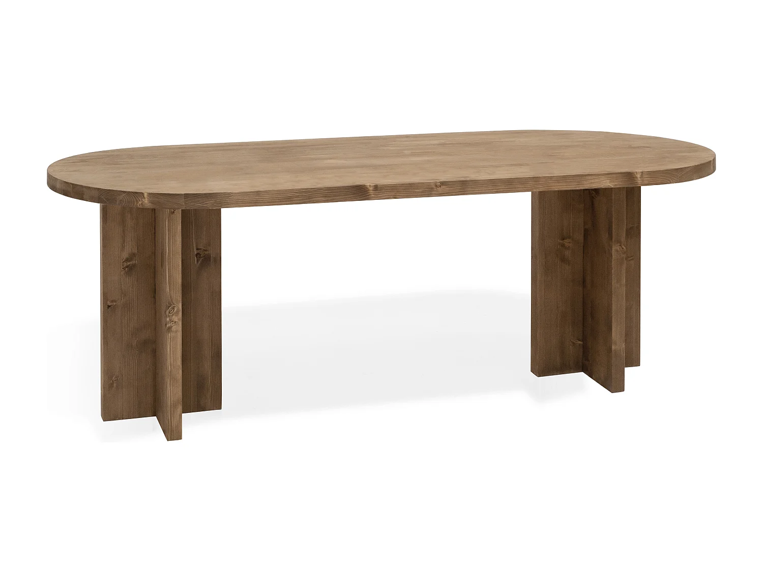 Table à manger ovale en bois de sapin vieilli 180x75cm - TOKYO - DECOWOOD