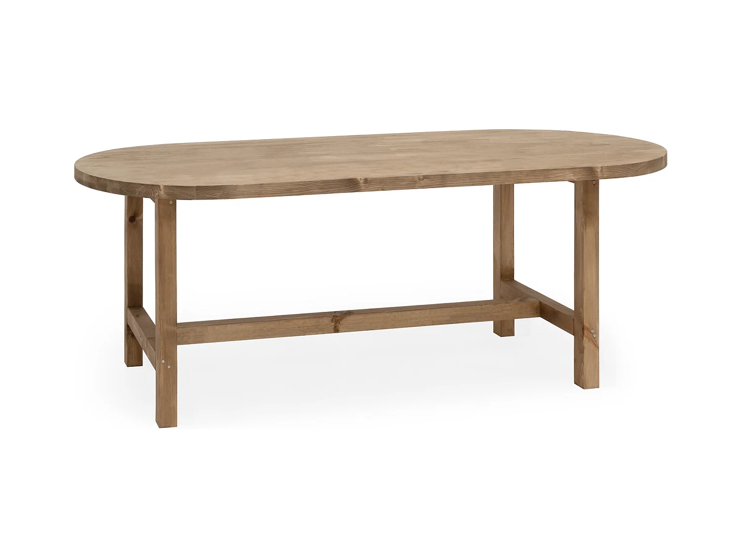 Tavolo da pranzo ovale in legno massello in tono marrone 200x75cm - OLIVIA - DECOWOOD