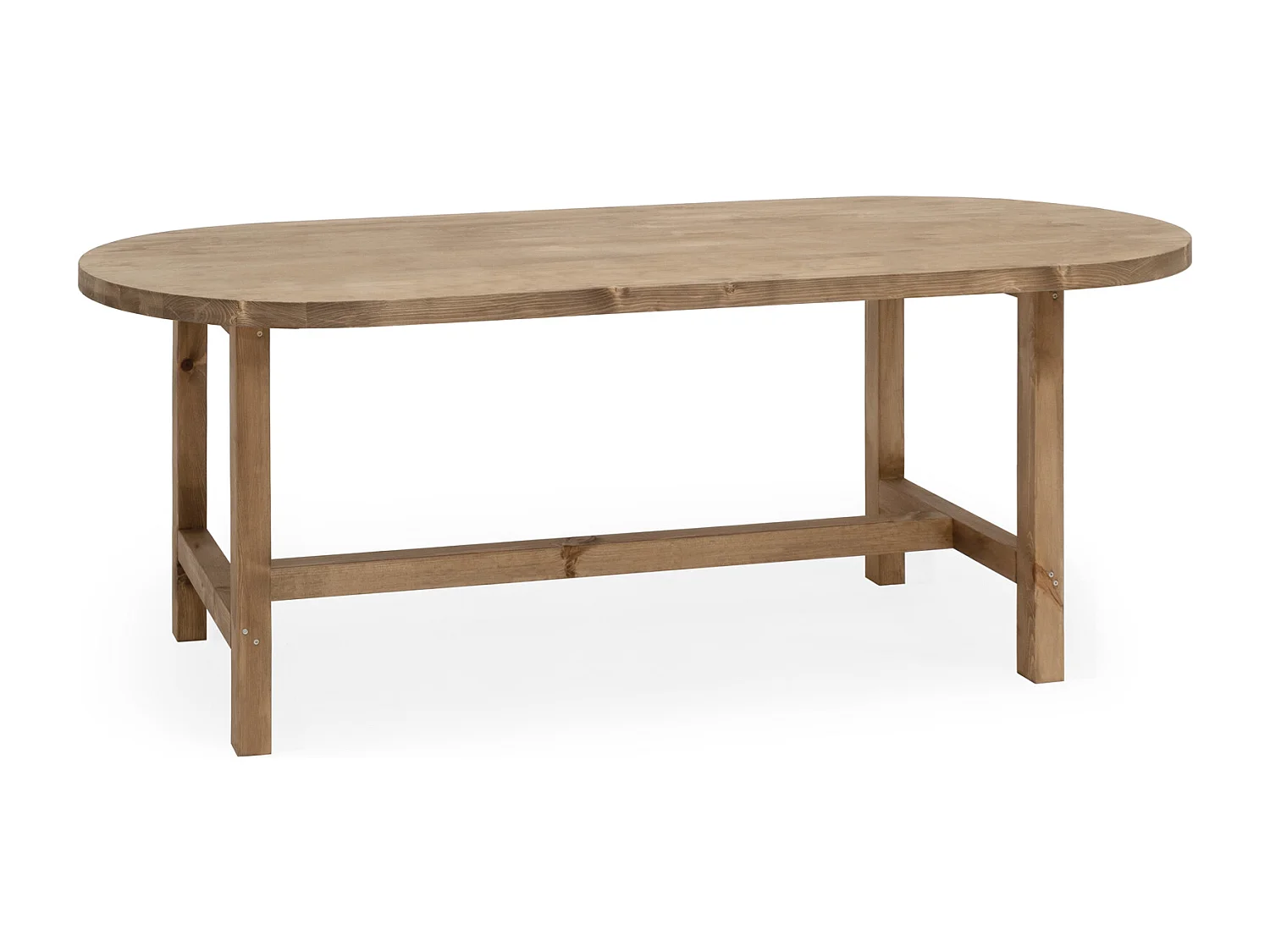 Tavolo da pranzo ovale in legno massello in tono marrone 200x75cm - OLIVIA - DECOWOOD